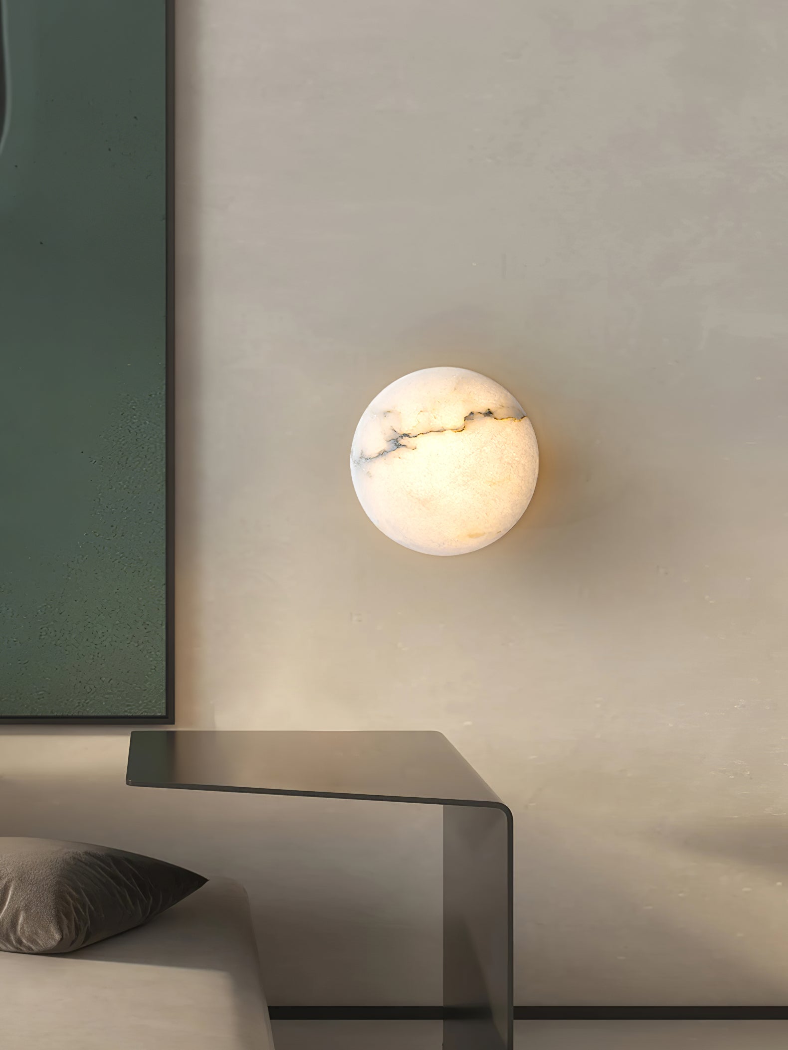 Vanorara Minimalist Alabaster Flush Mount Light - Blowlighting
