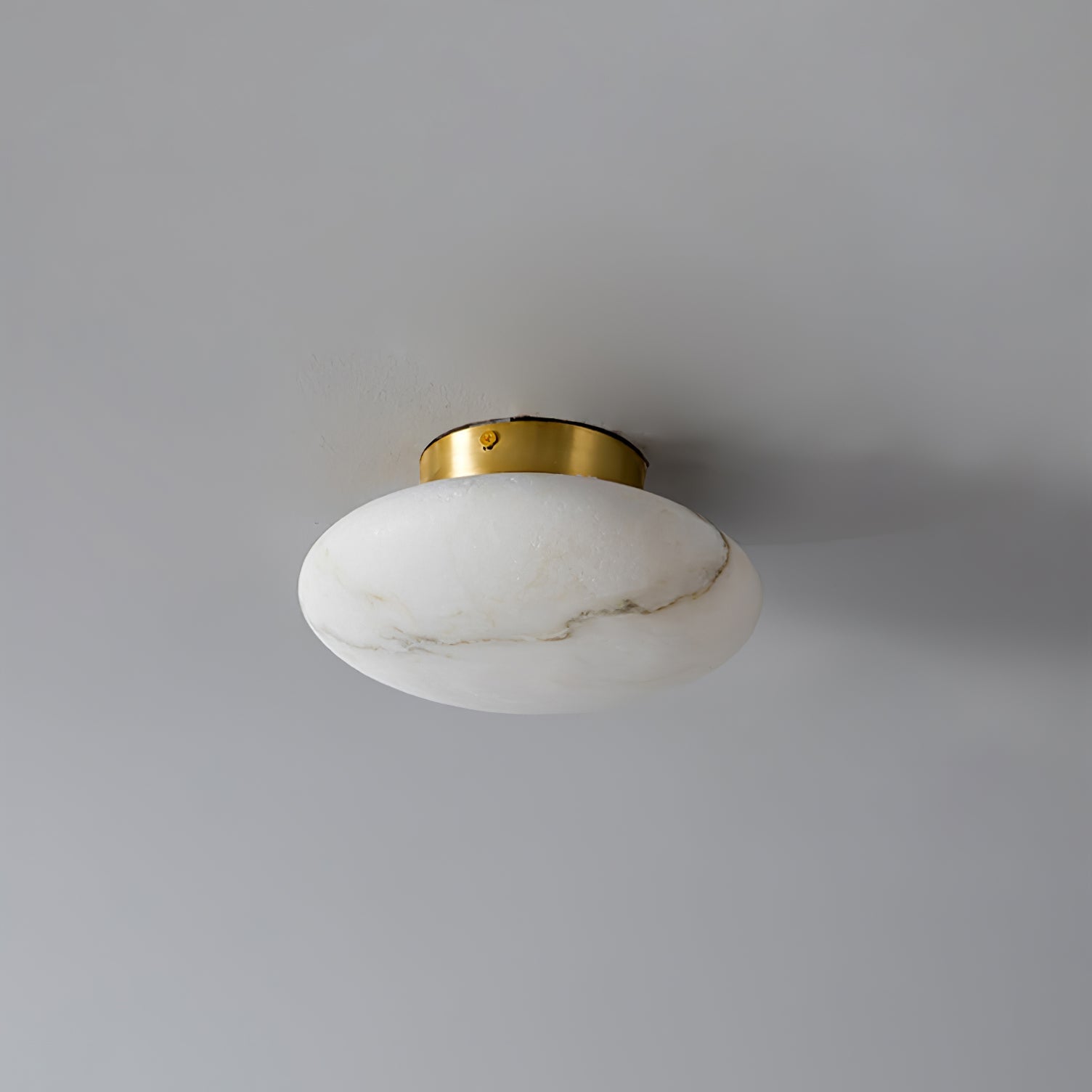 Vanorara Minimalist Alabaster Flush Mount Light - Blowlighting
