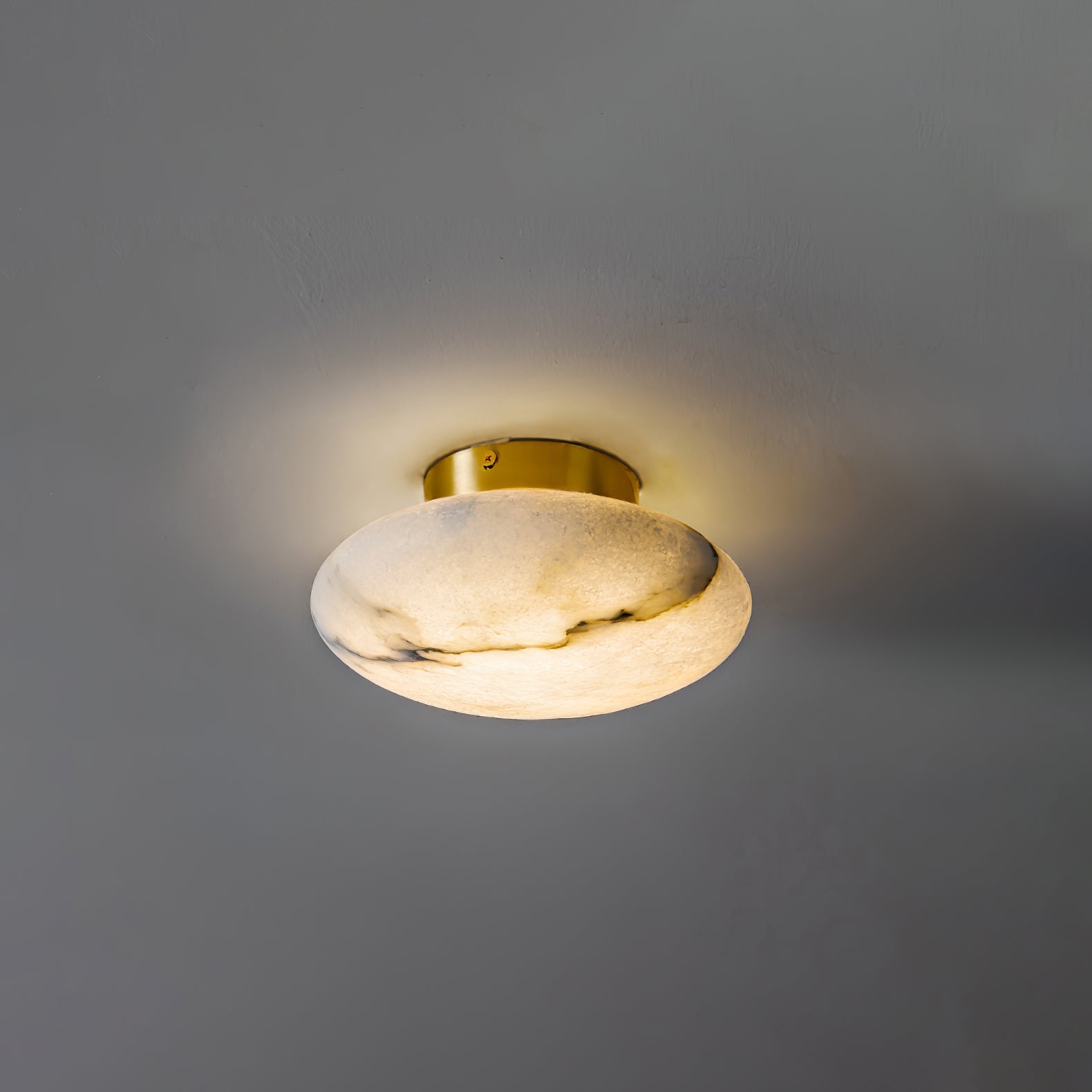 Vanorara Minimalist Alabaster Flush Mount Light - Blowlighting