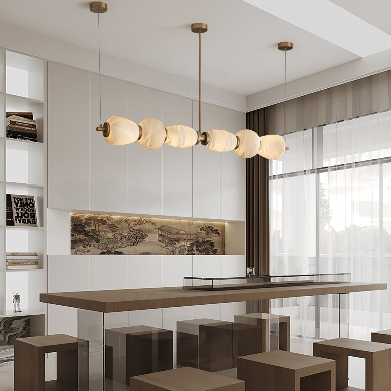 Cyrilla Alabaster Linear Pendant Light - Blowlighting