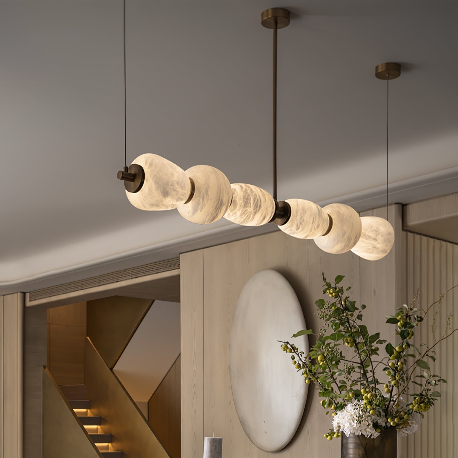 Cyrilla Alabaster Linear Pendant Light - Blowlighting