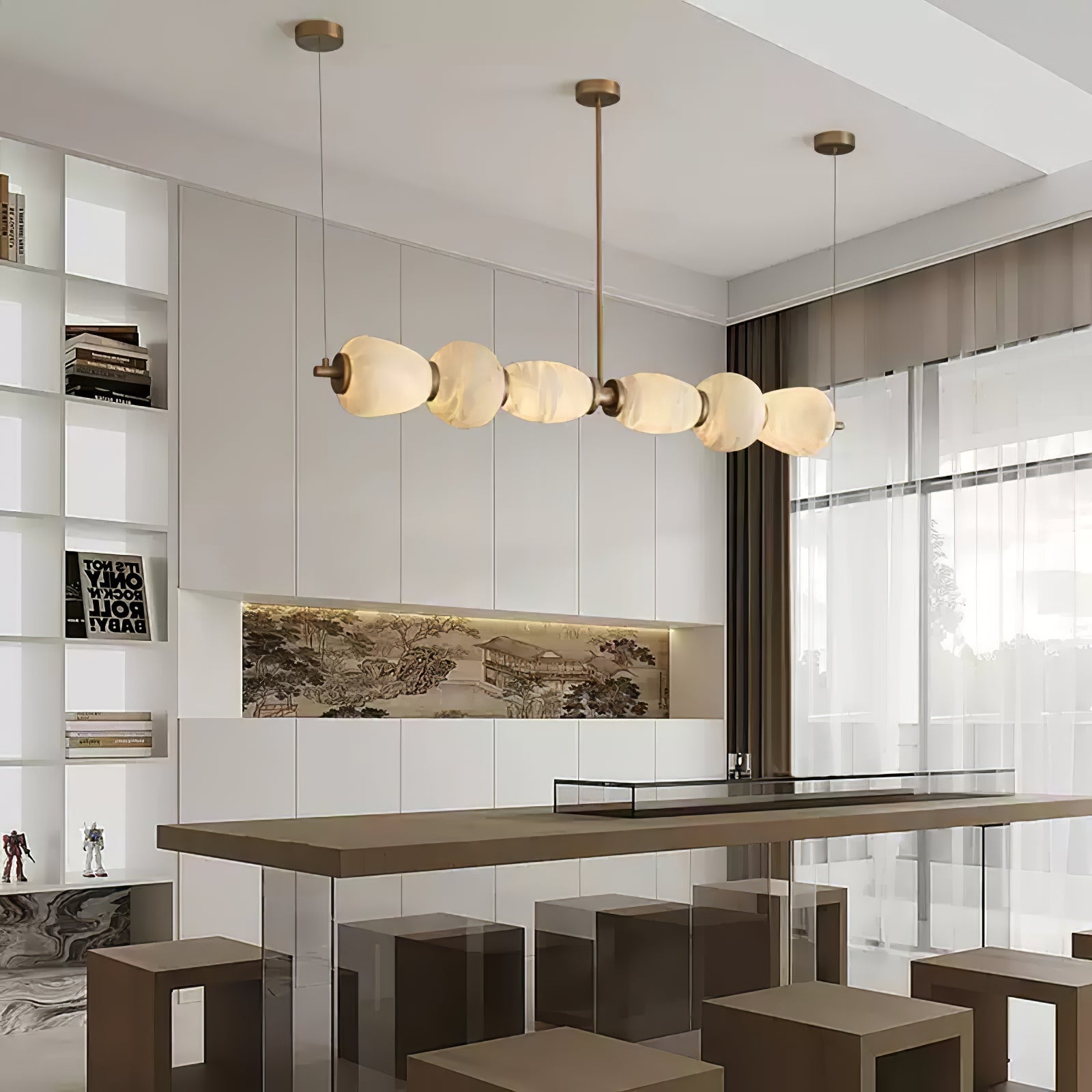 Cyrilla Alabaster Linear Pendant Light - Blowlighting