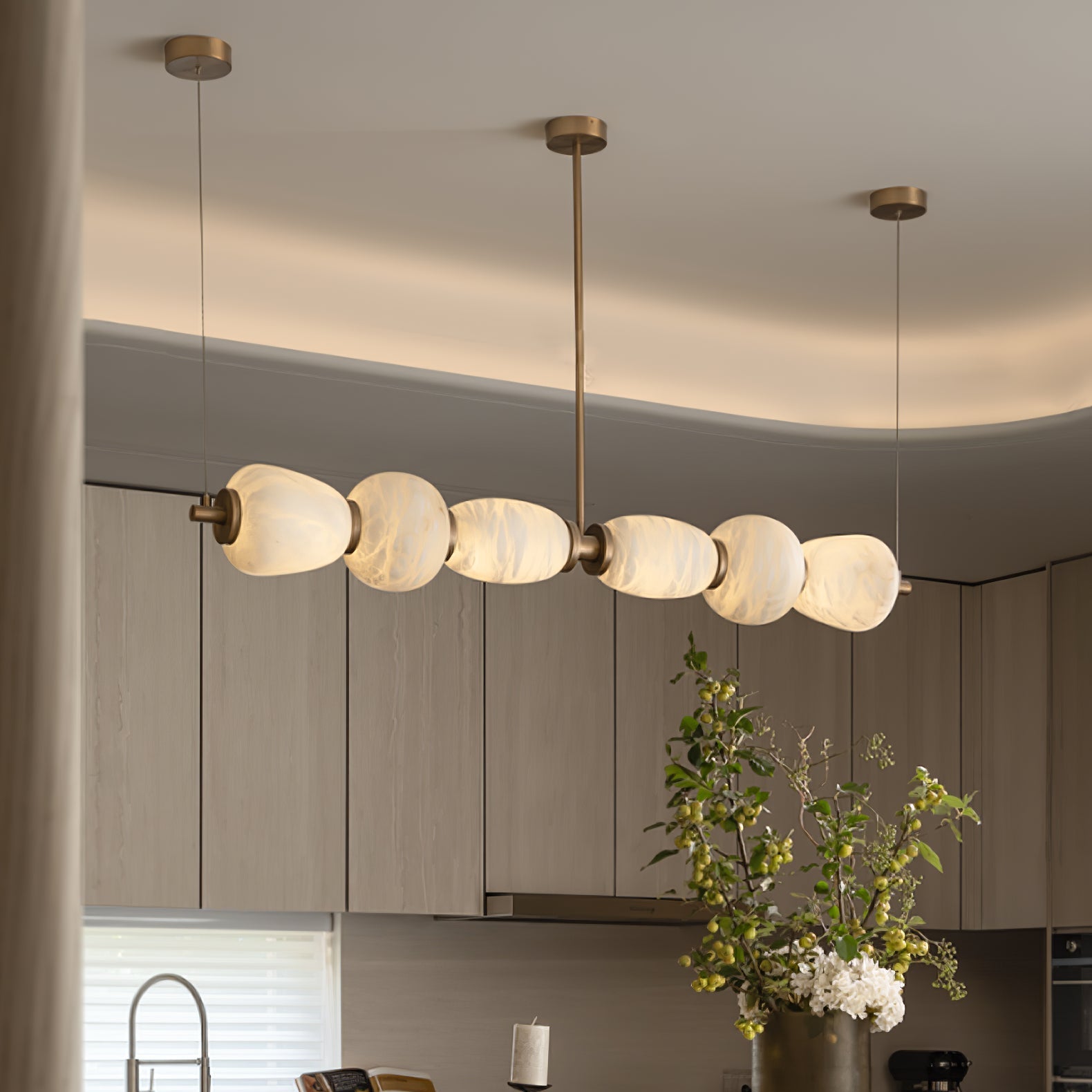 Cyrilla Alabaster Linear Pendant Light - Blowlighting