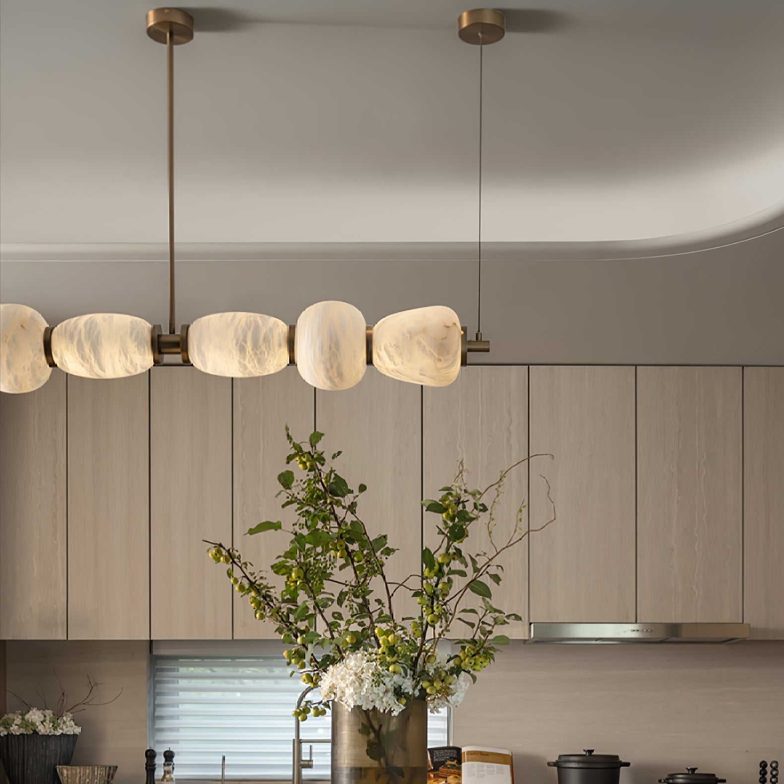 Cyrilla Alabaster Linear Pendant Light - Blowlighting
