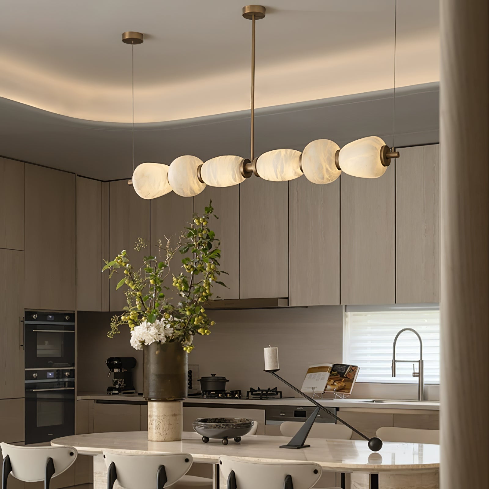 Cyrilla Alabaster Linear Pendant Light - Blowlighting