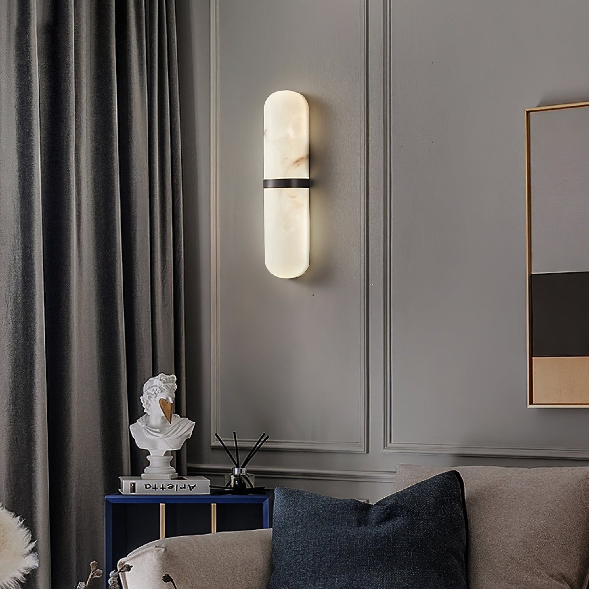 Vitheion Minimalist Alabaster Wall Light - Blowlighting
