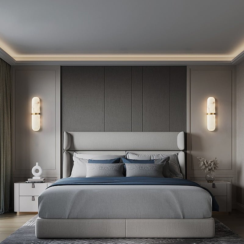 Vitheion Minimalist Alabaster Wall Light - Blowlighting