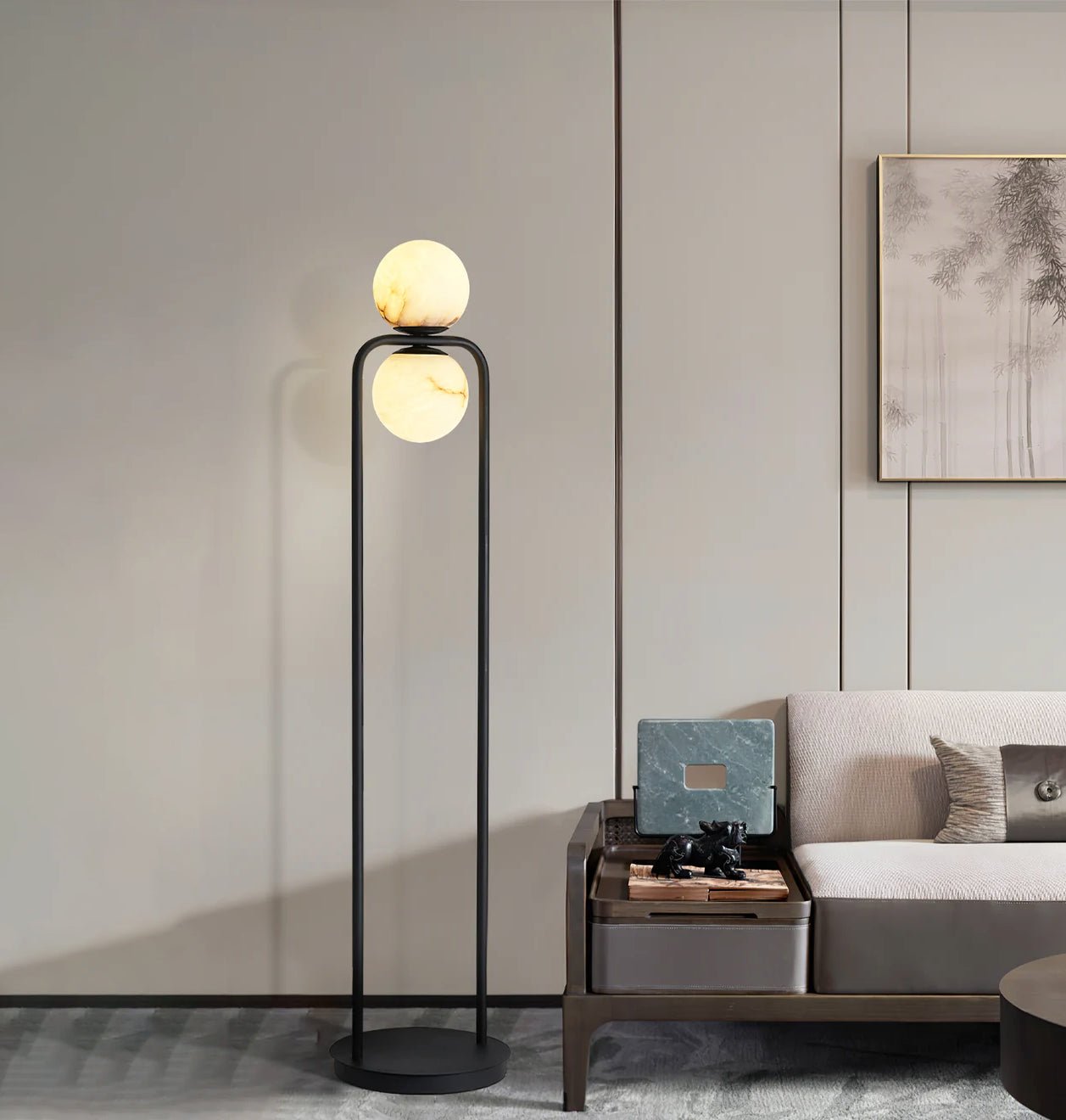Callista Minimalist Alabaster Floor Lamp - Blowlighting