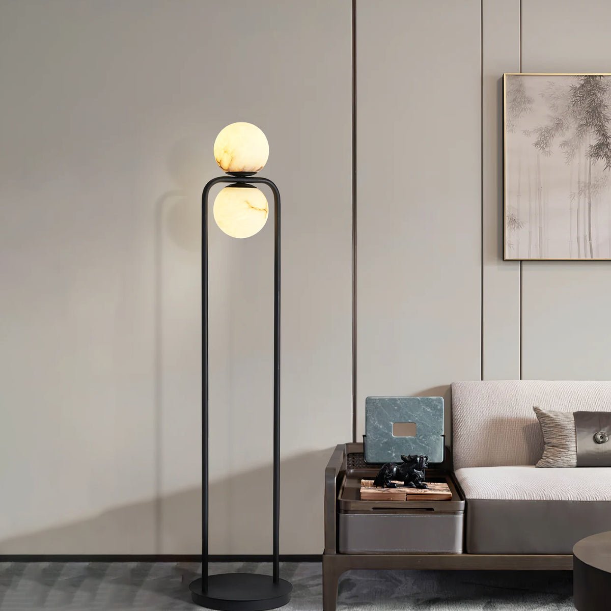 Callista Minimalist Alabaster Floor Lamp - Blowlighting