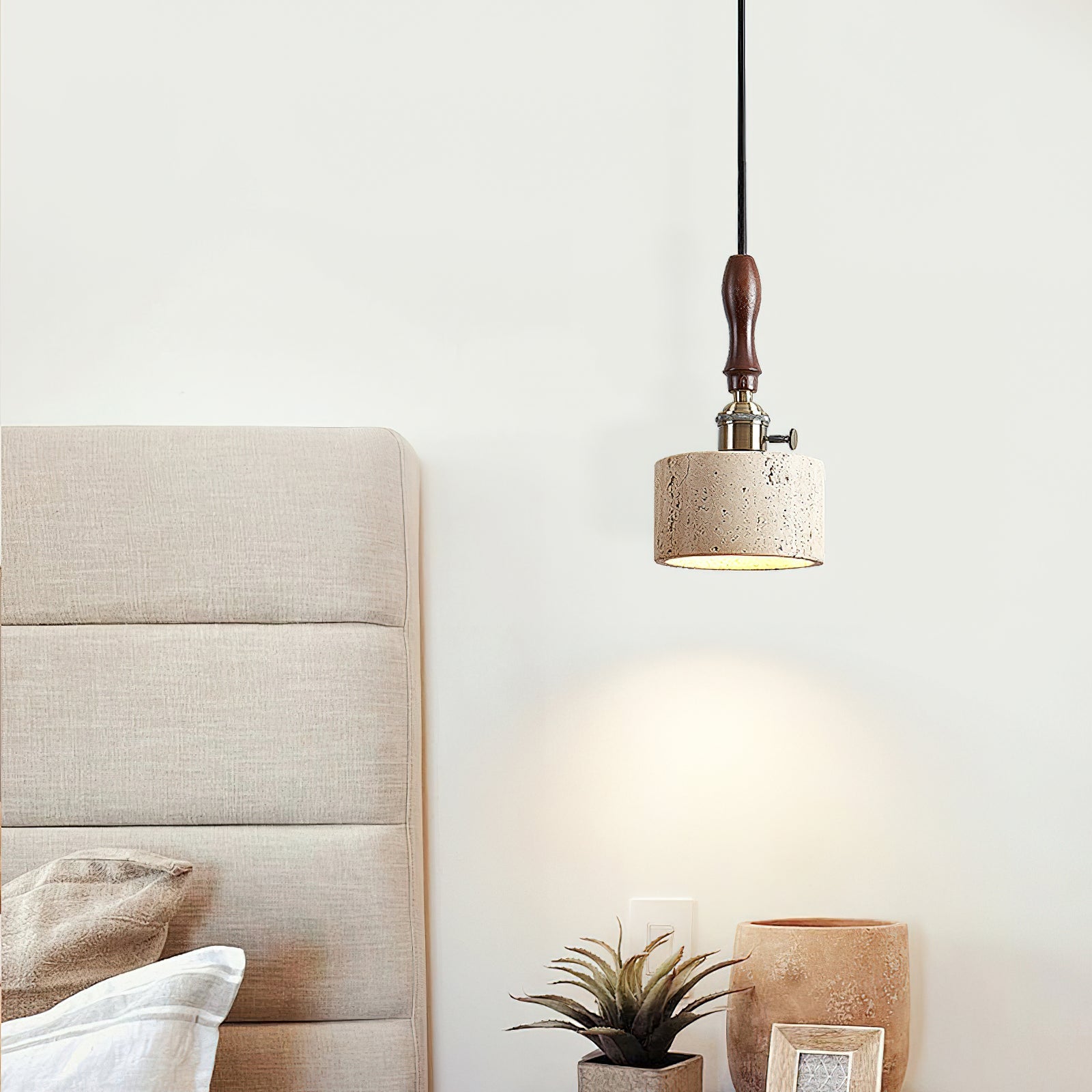 Alagusmo Wabi-Sabi Travertine Pendant Light