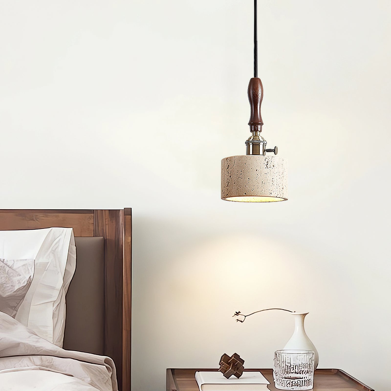 Alagusmo Wabi-Sabi Travertine Pendant Light