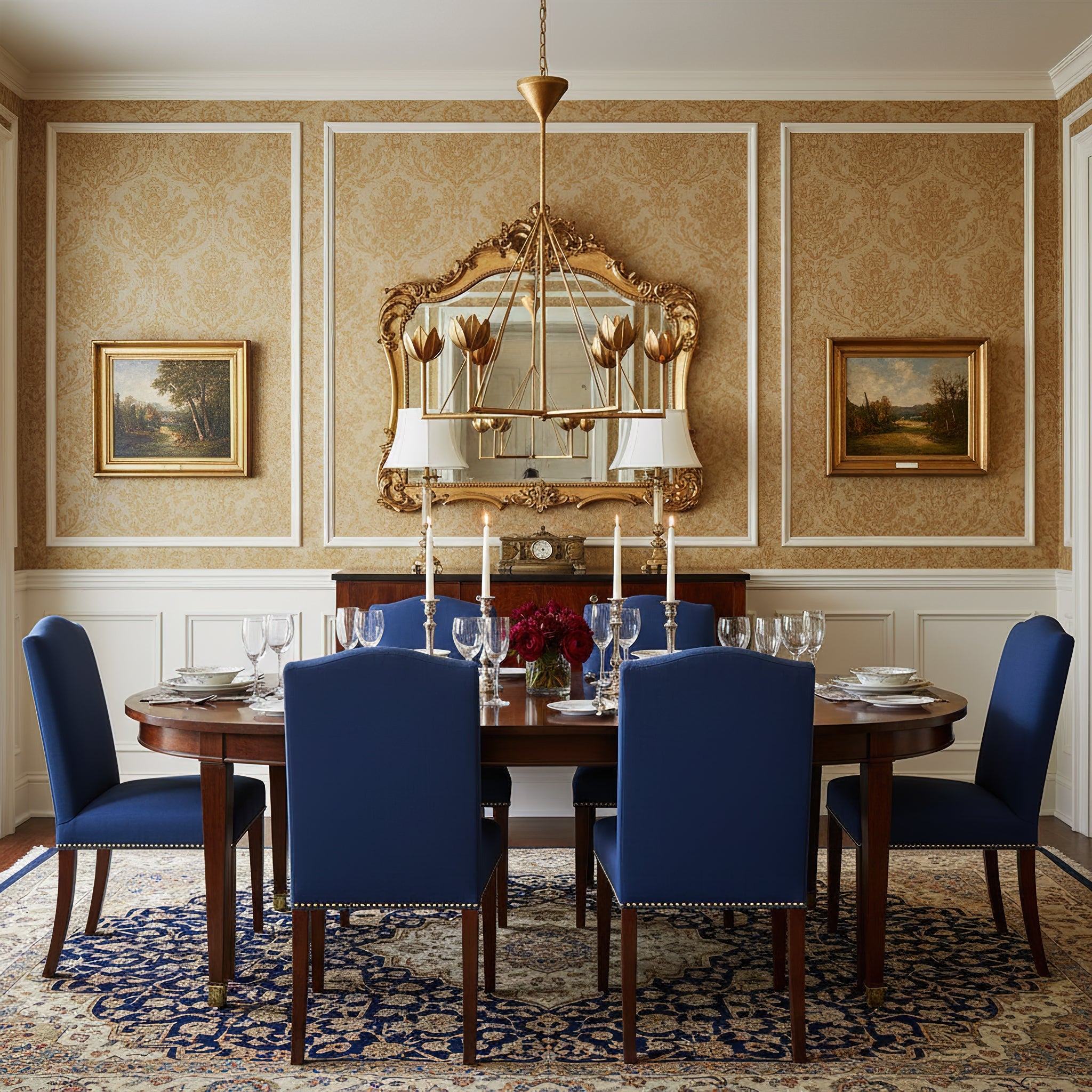 Alberto Vintage Brass Chandelier