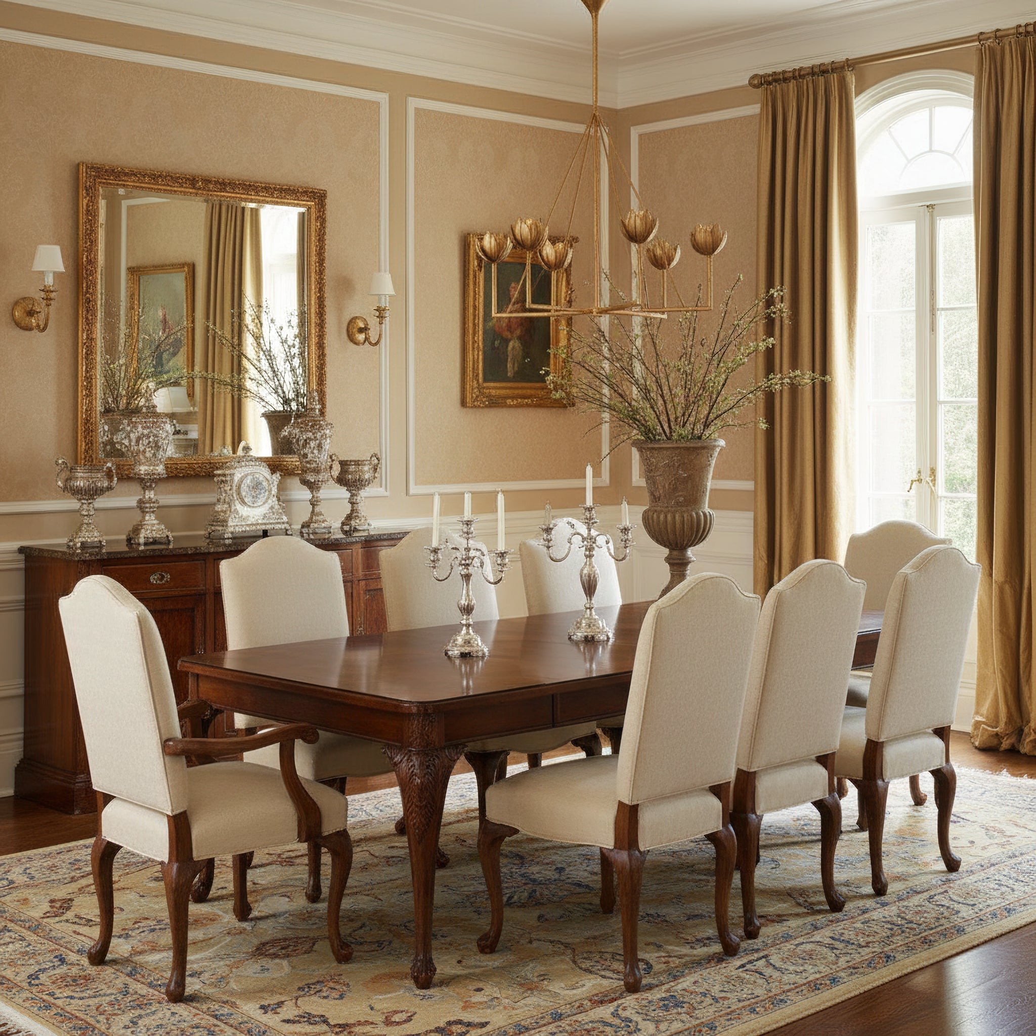 Alberto Vintage Brass Chandelier