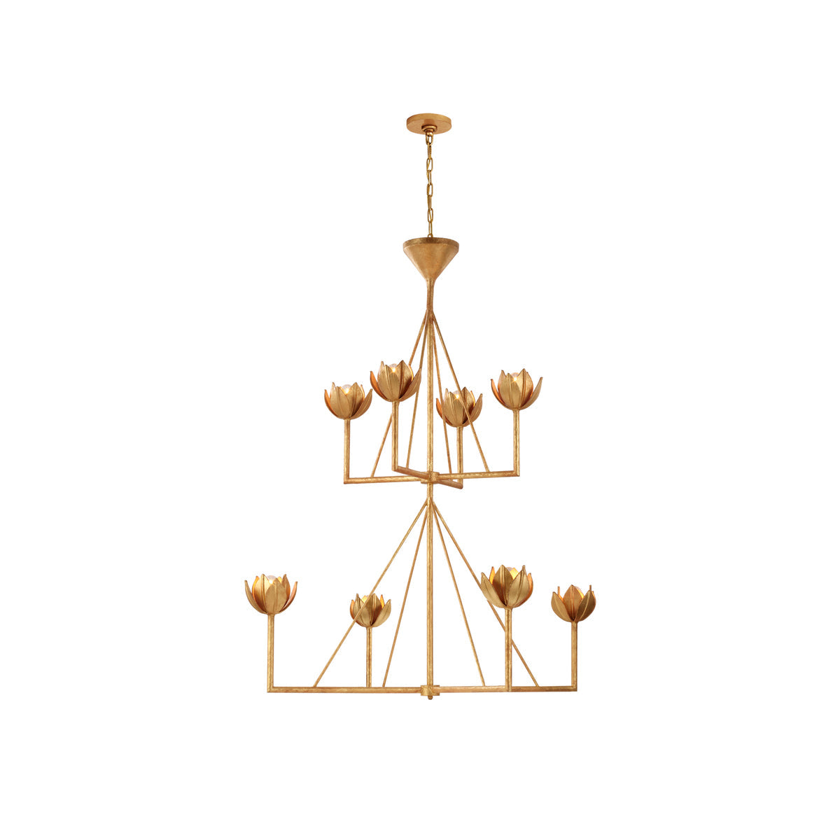 Alberto Vintage Brass Chandelier