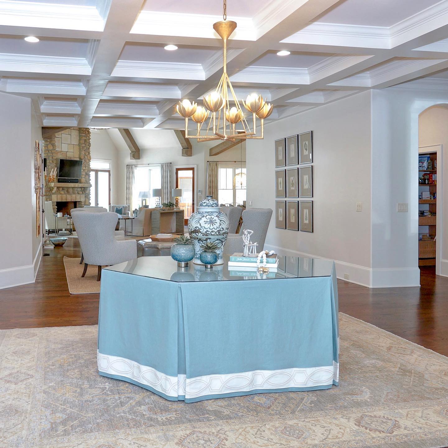 Alberto Vintage Brass Chandelier