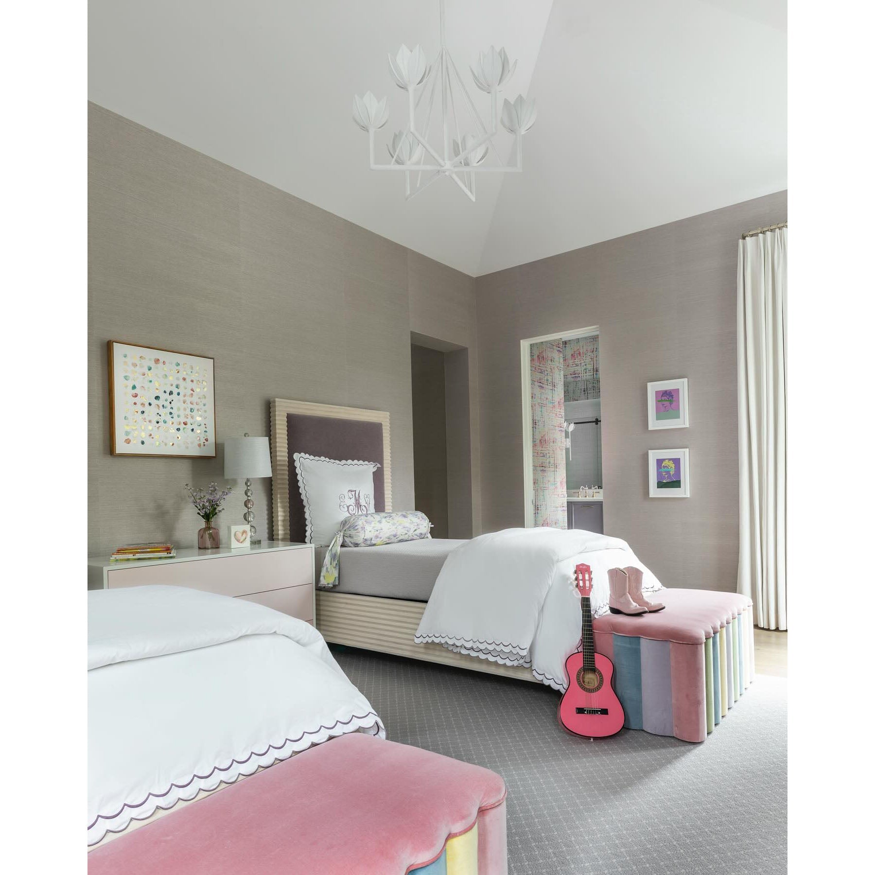 Alberto Vintage Brass Chandelier