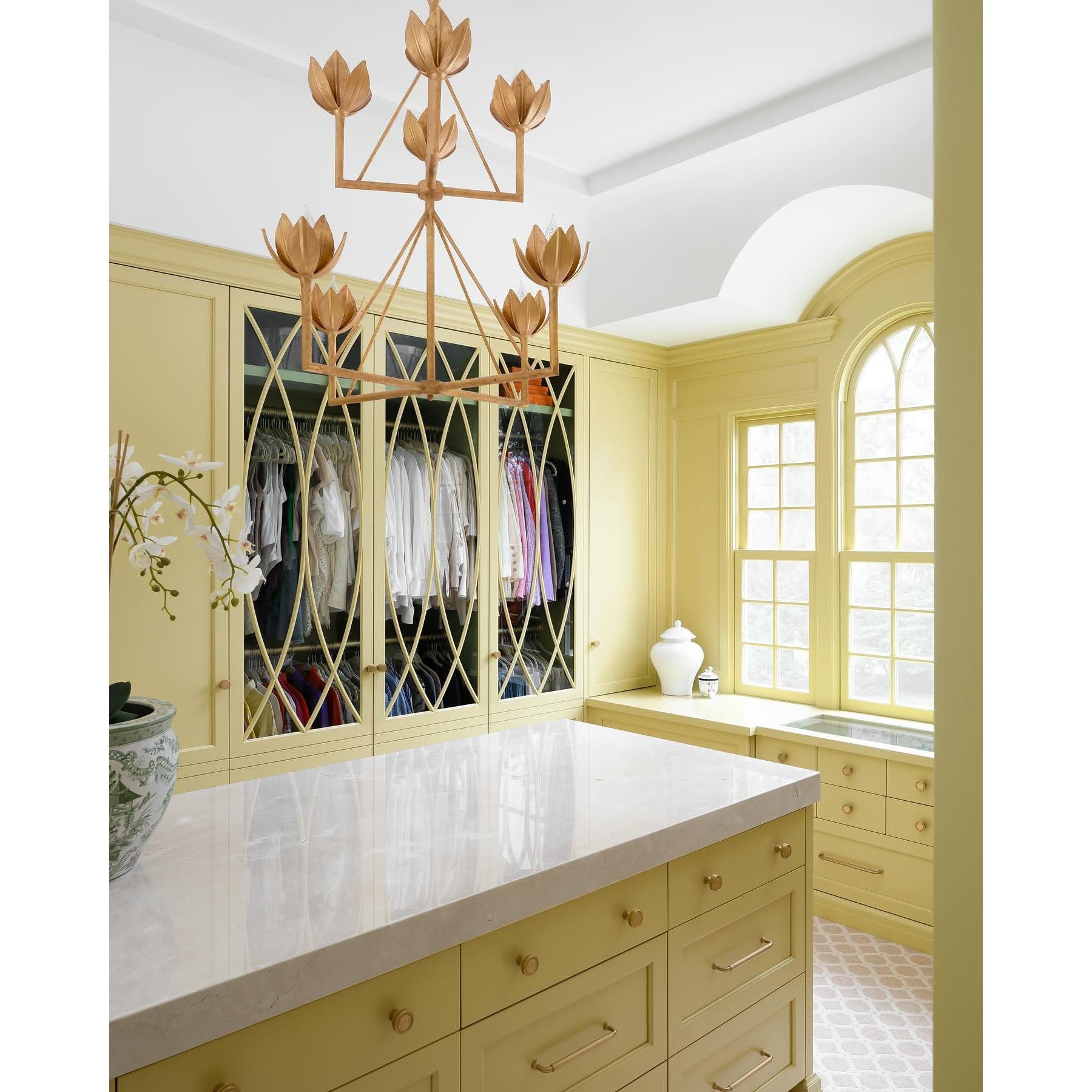 Alberto Vintage Brass Chandelier