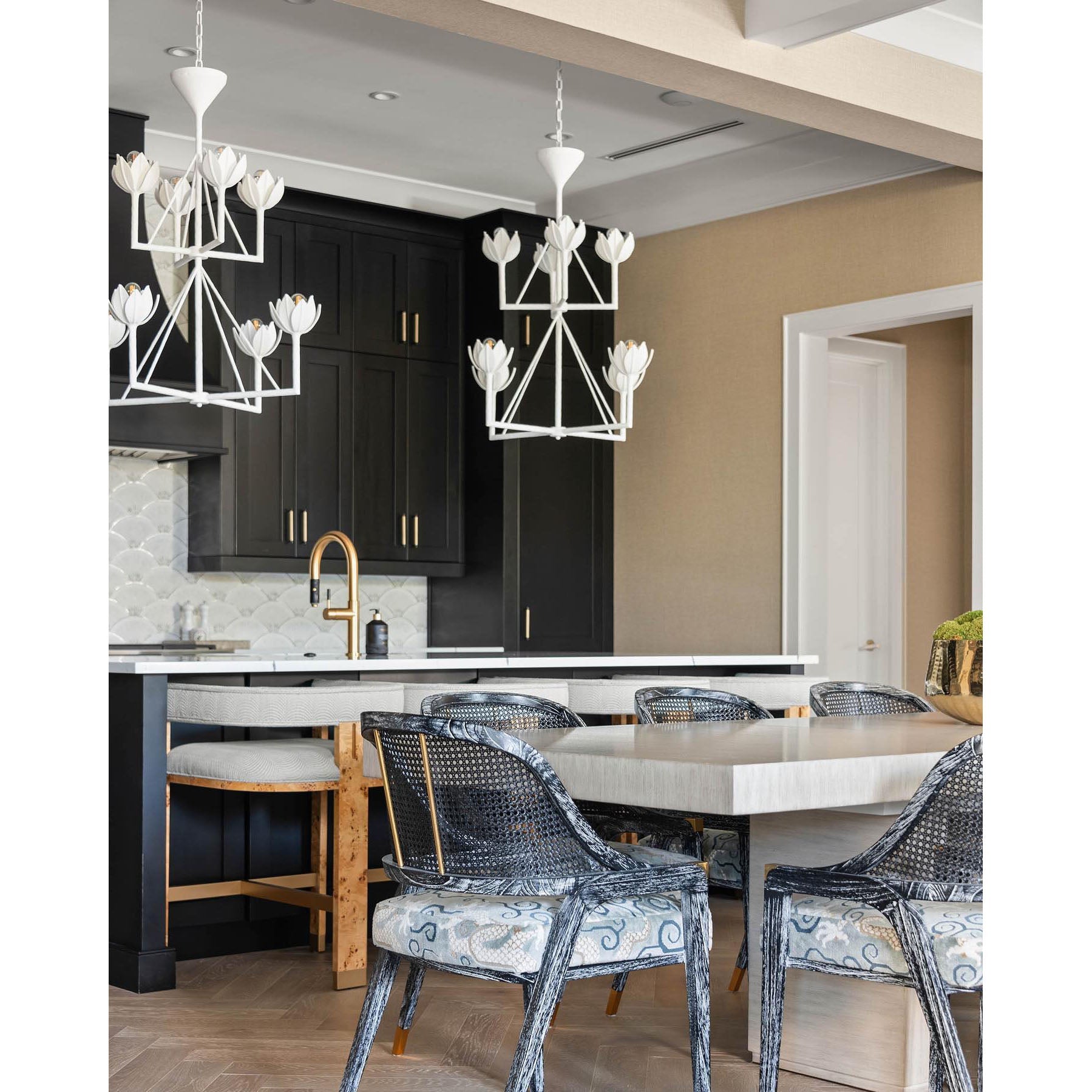 Alberto Vintage Brass Chandelier