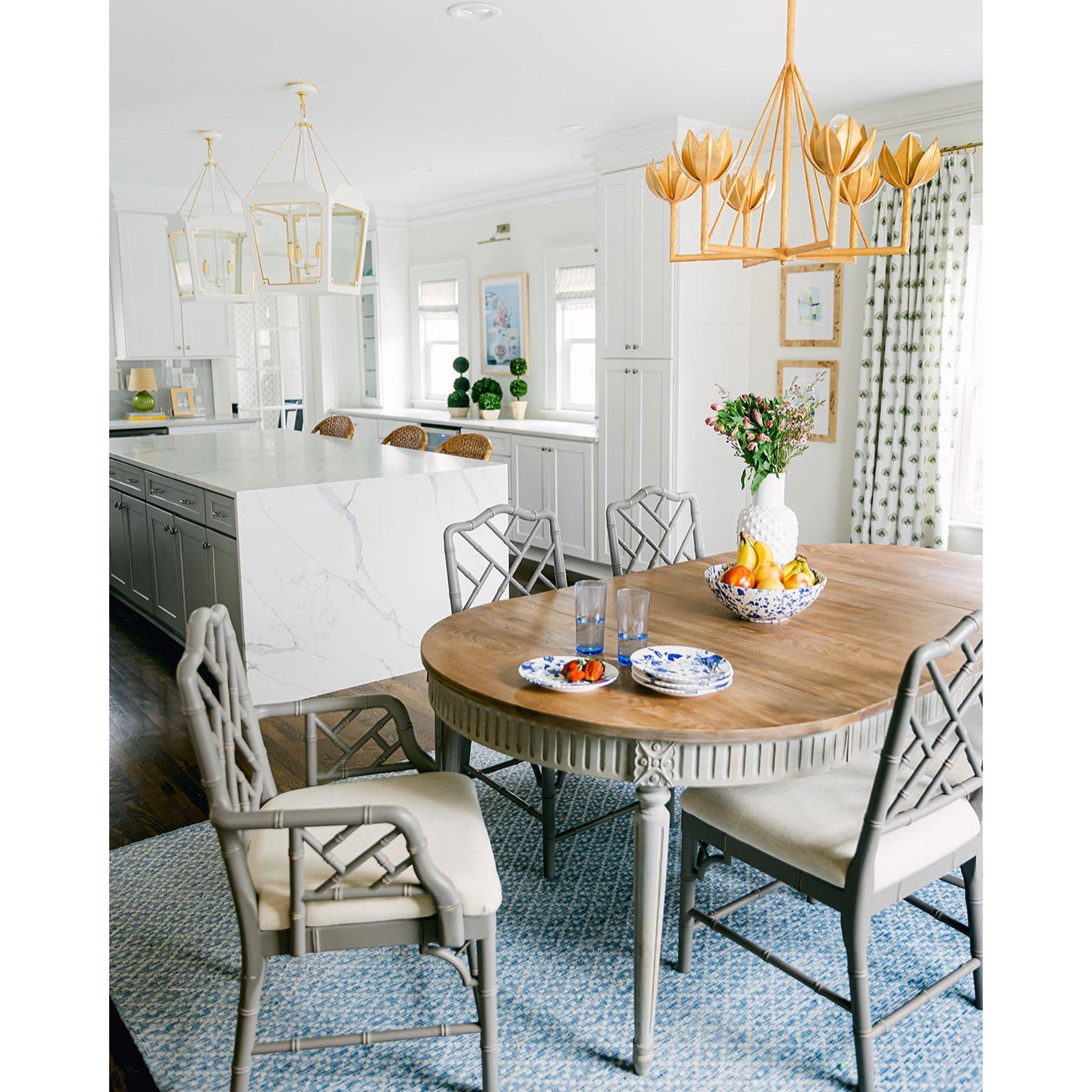 Alberto Vintage Brass Chandelier