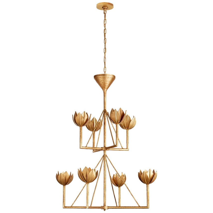 Alberto Vintage Brass Chandelier