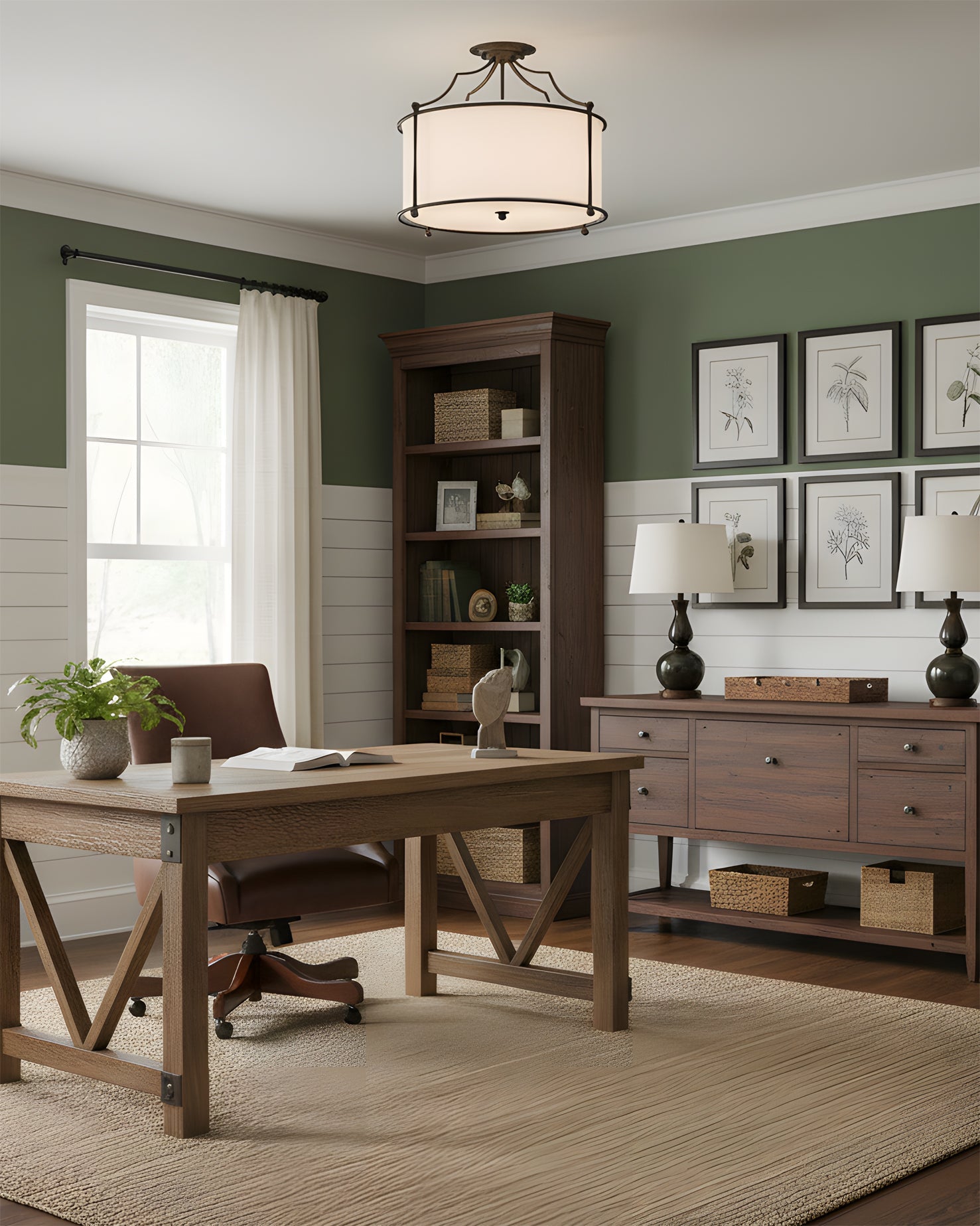 Alexa Scandinavian Brass Ceiling Light