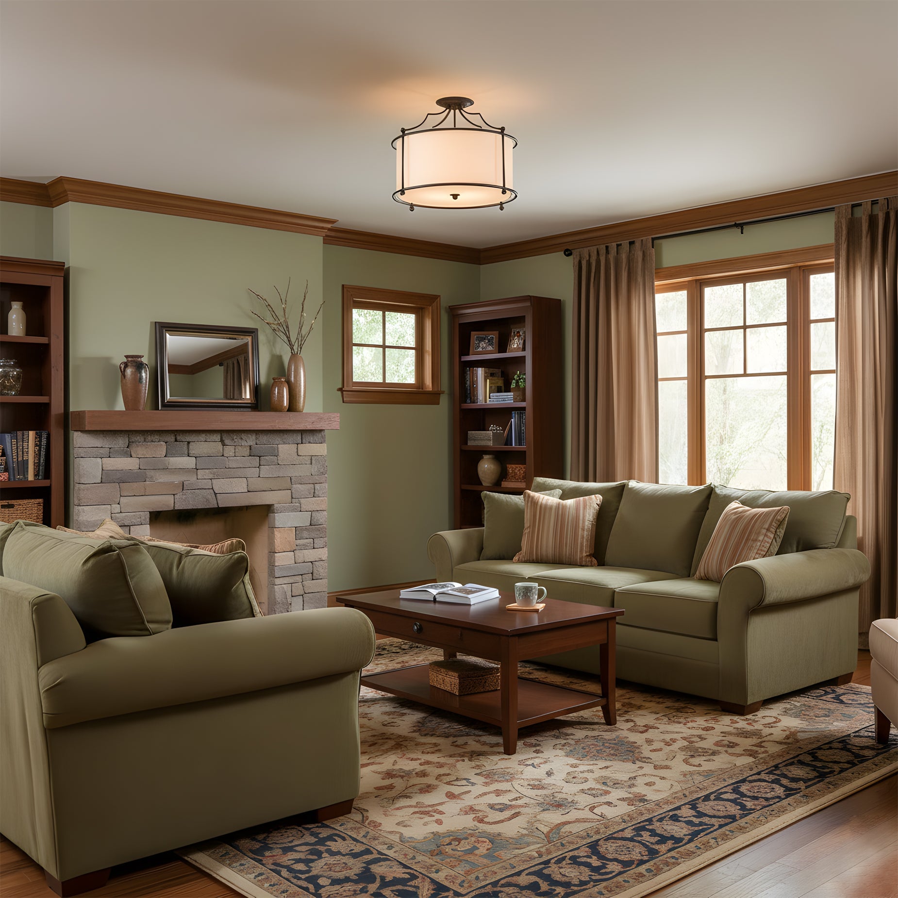 Alexa Scandinavian Brass Ceiling Light