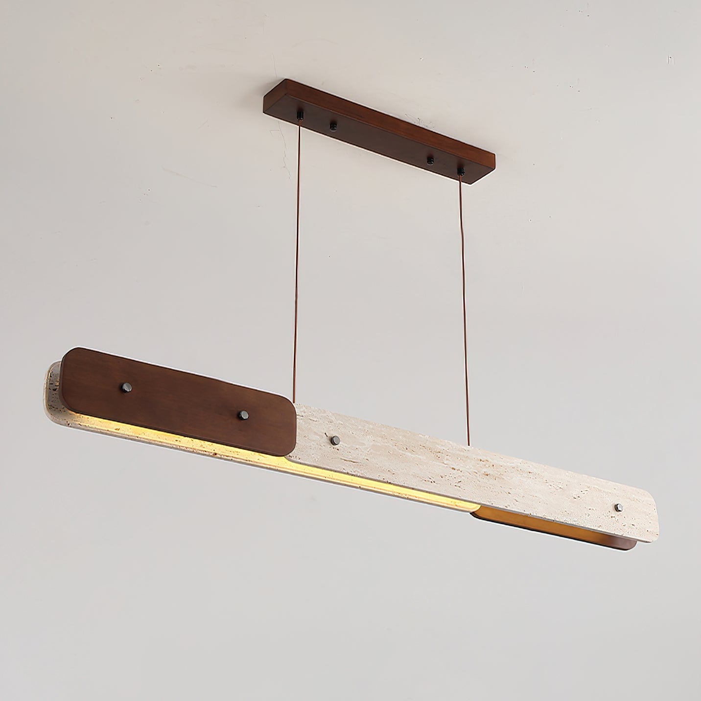 Aluet Minimalist Wood Linear Chandelier
