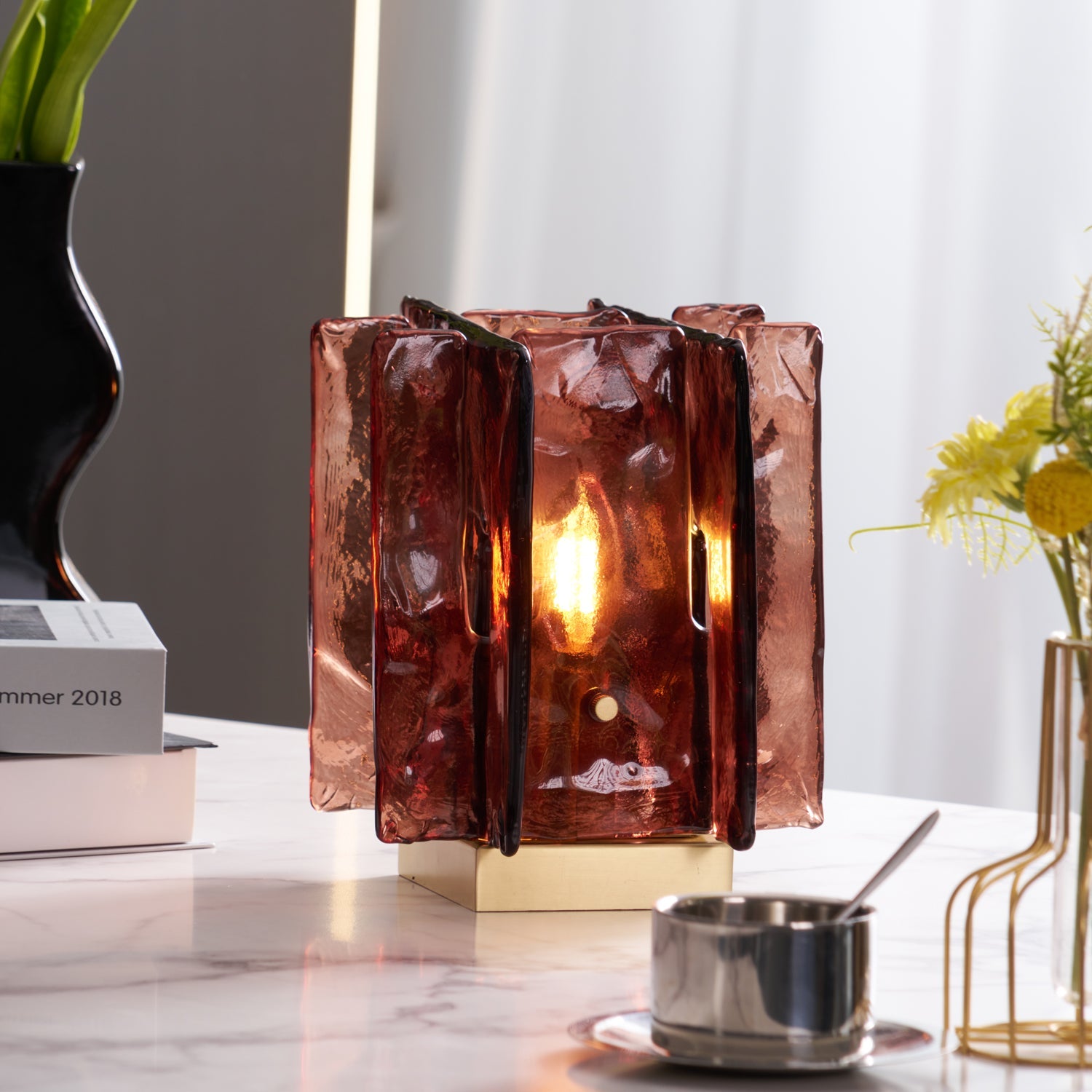 Amber Building Block Table Lamp - Blowlighting