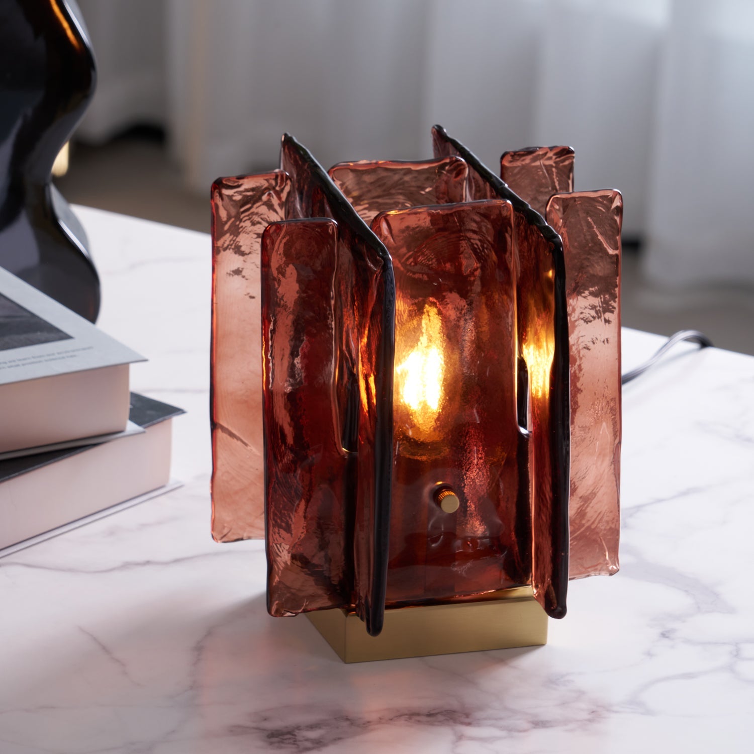 Amber Building Block Table Lamp - Blowlighting