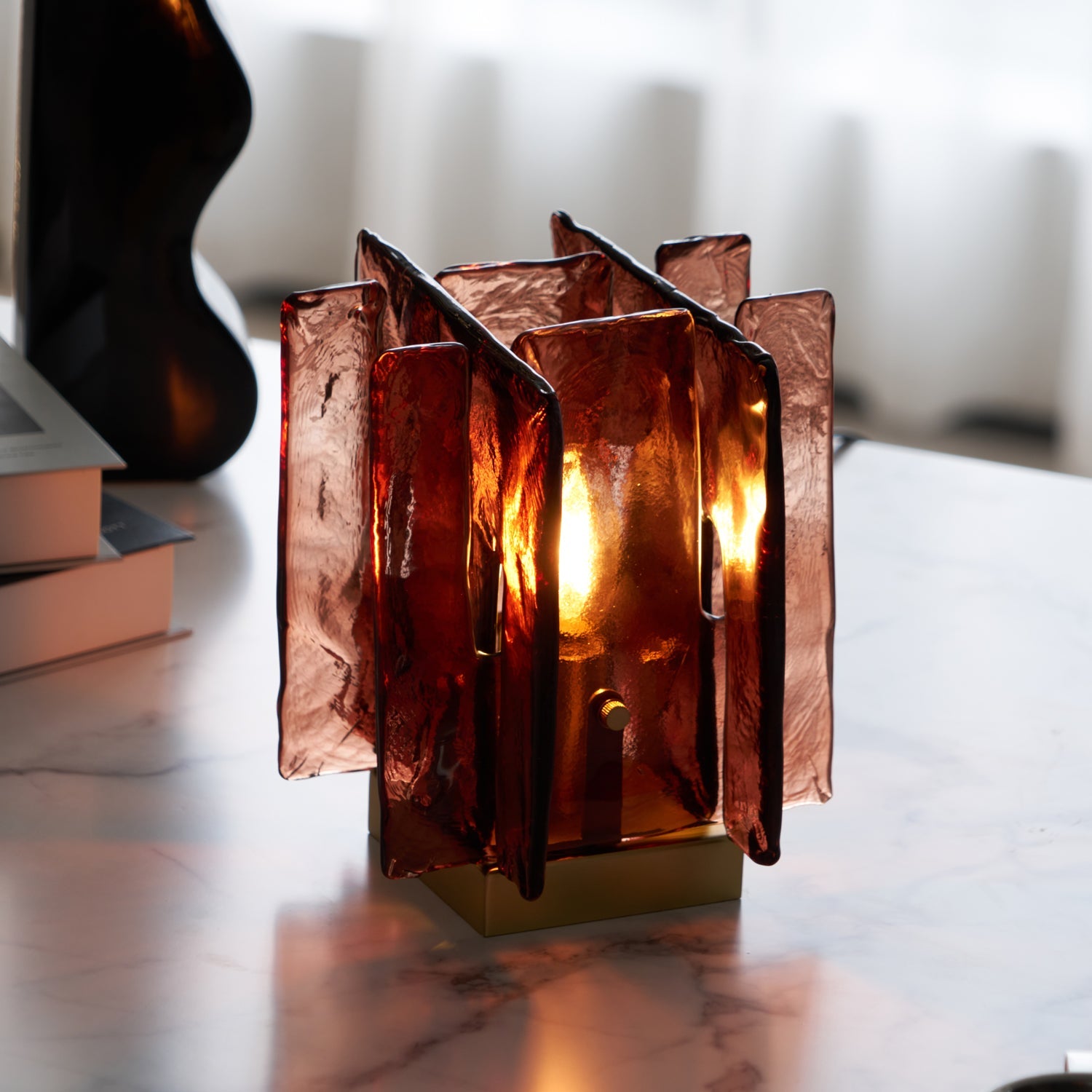 Amber Building Block Table Lamp - Blowlighting