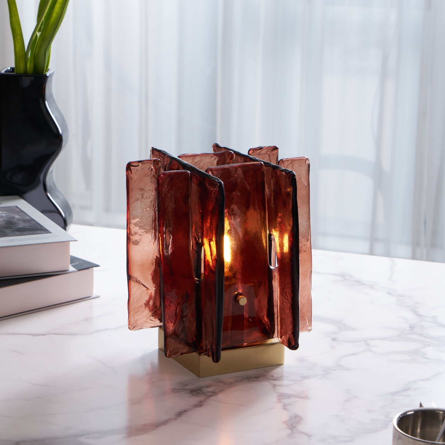 Amber Building Block Table Lamp - Blowlighting