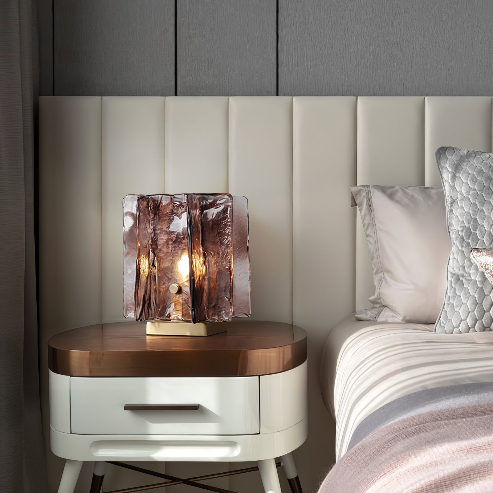 Amber Building Block Table Lamp - Blowlighting