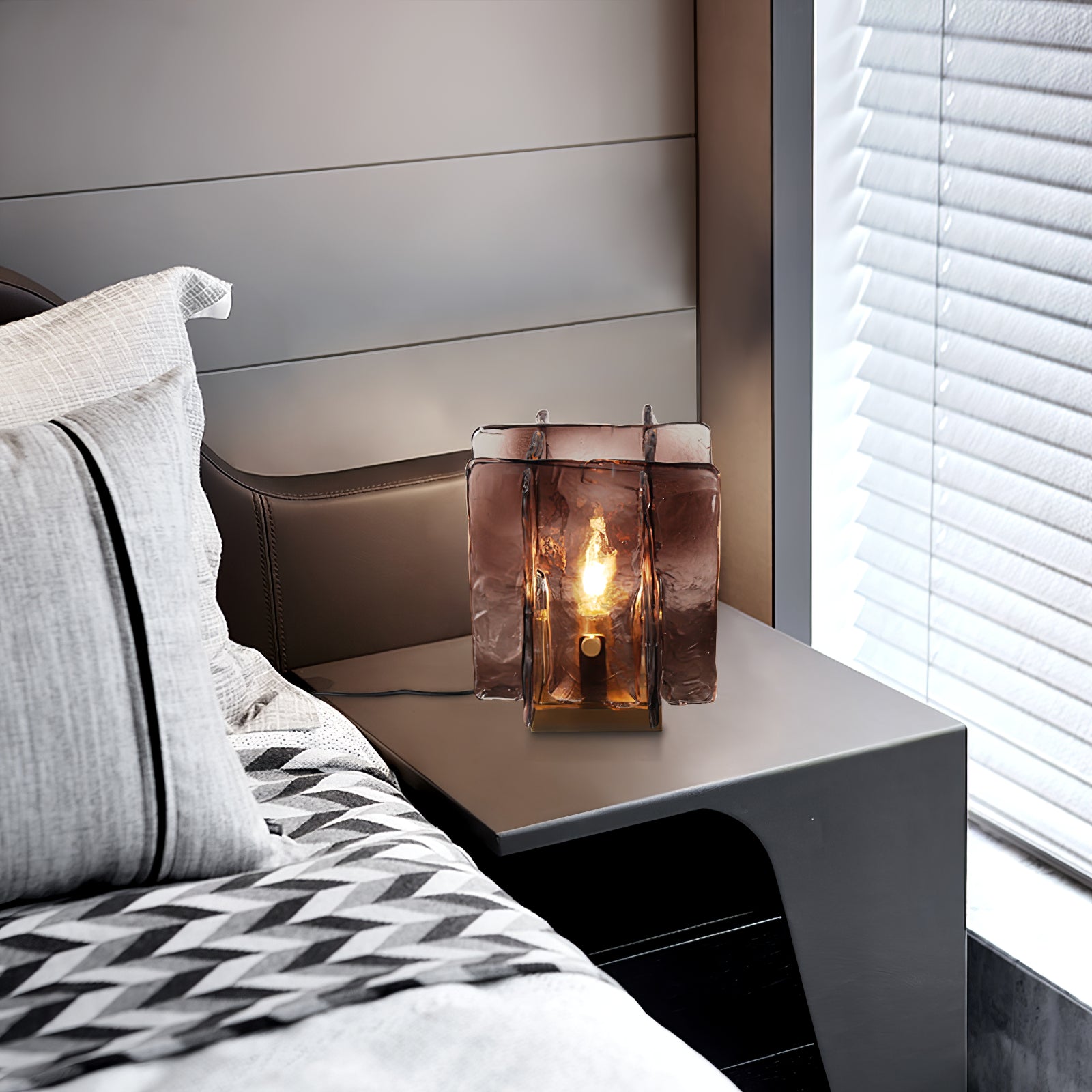 Amber Building Block Table Lamp - Blowlighting