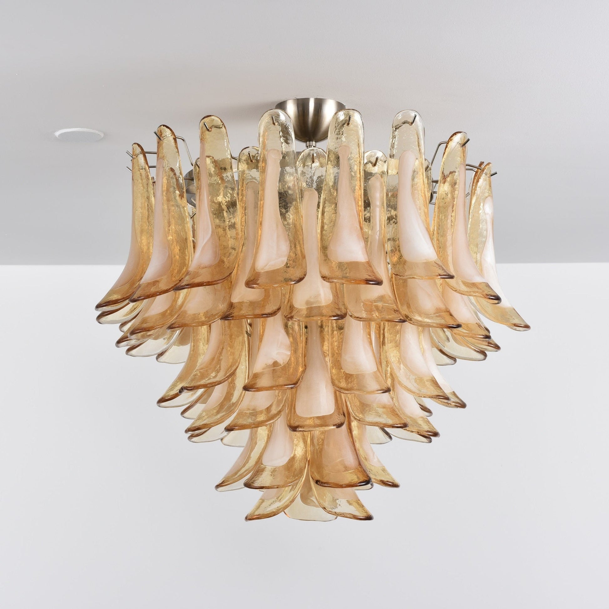 Aurora Ceiling Lamp Amber Petal Glass Layered Vintage - Blowlighting