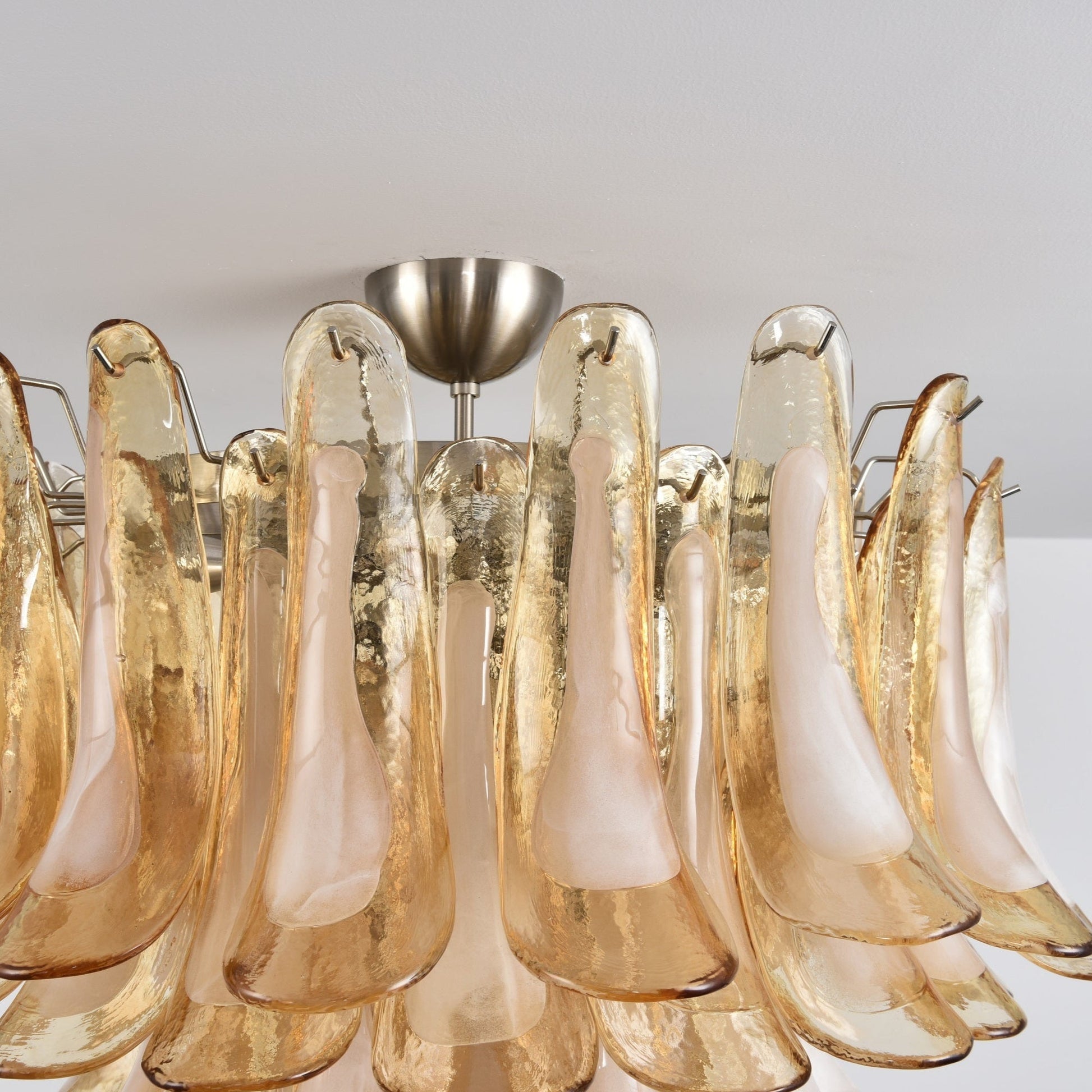 Aurora Ceiling Lamp Amber Petal Glass Layered Vintage - Blowlighting