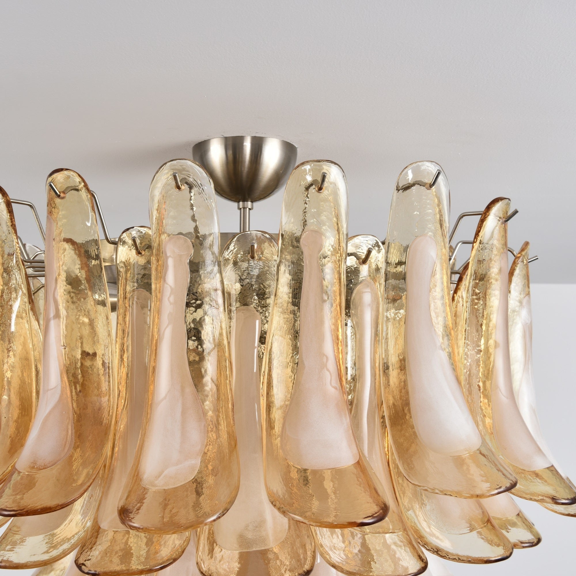 Aurora Ceiling Lamp Amber Petal Glass Layered Vintage - Blowlighting