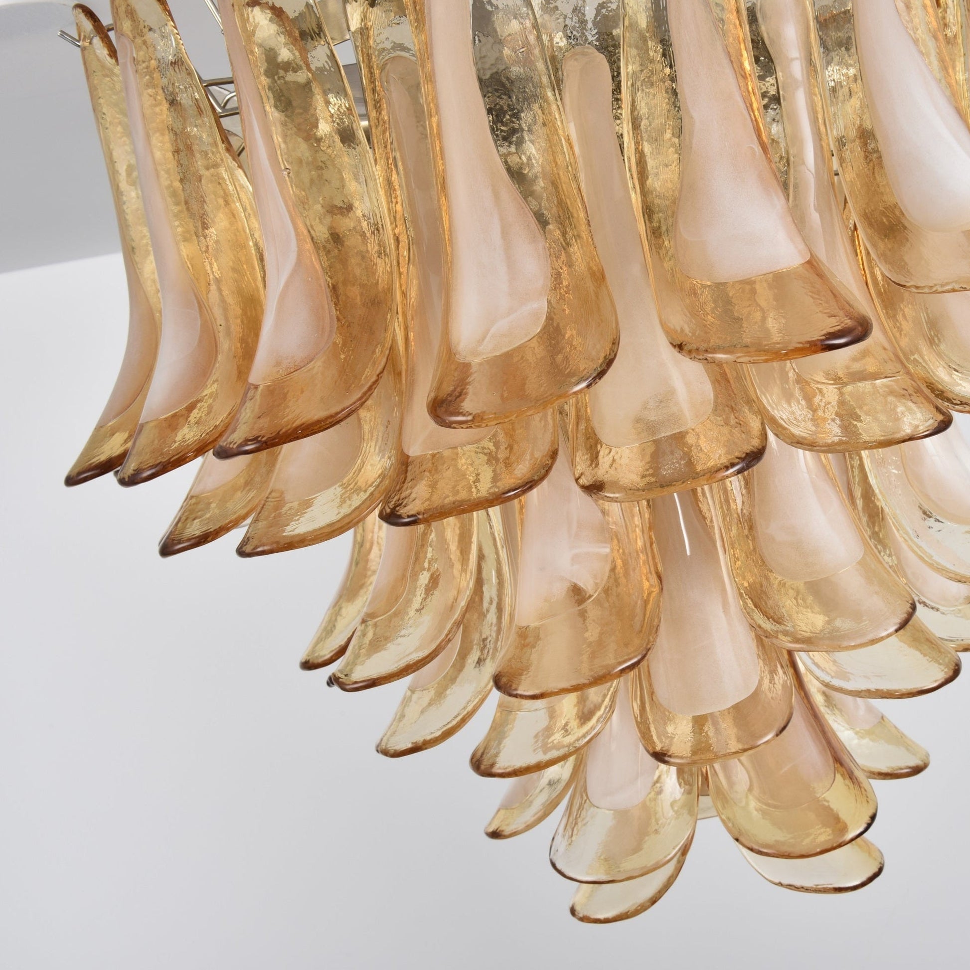 Aurora Ceiling Lamp Amber Petal Glass Layered Vintage - Blowlighting