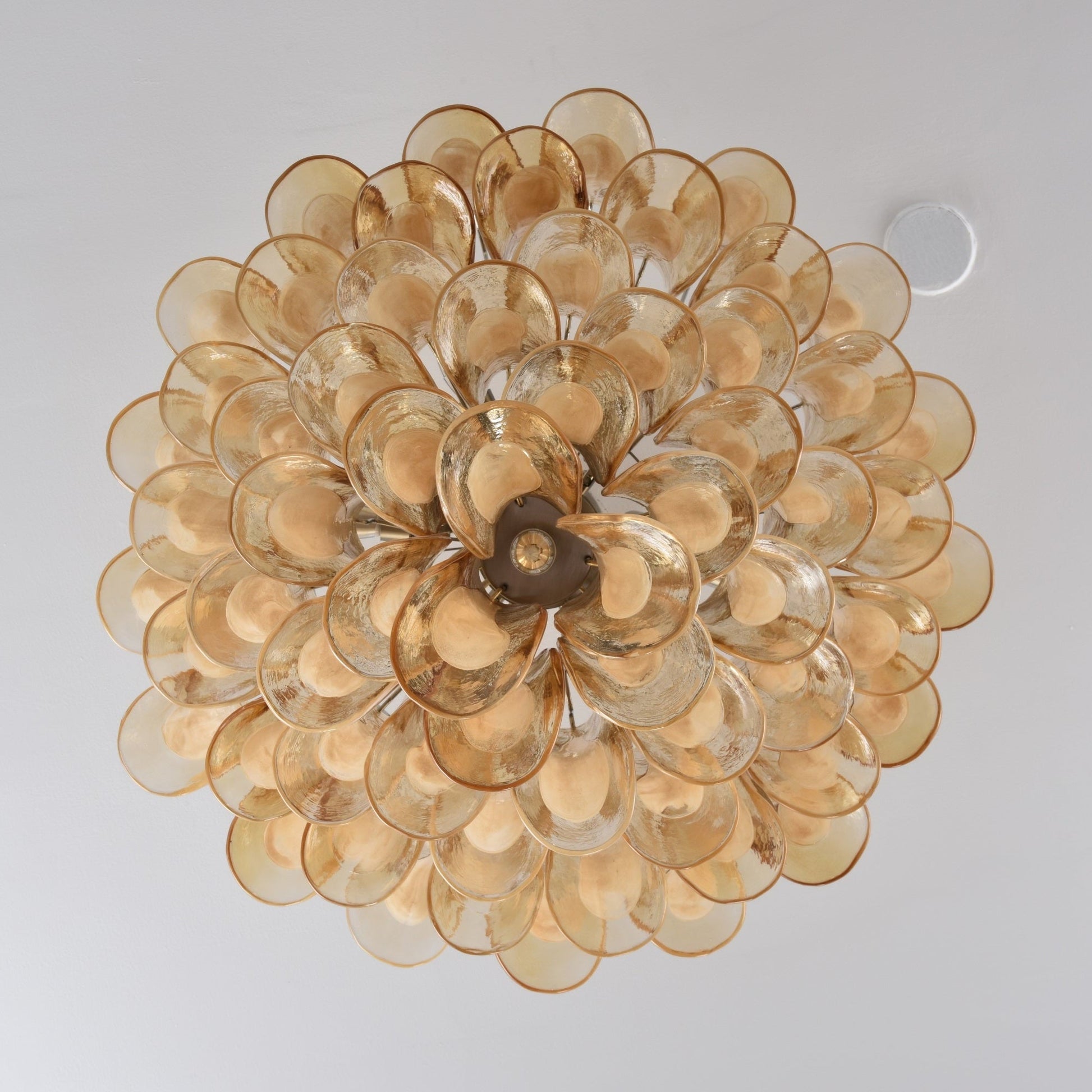Aurora Ceiling Lamp Amber Petal Glass Layered Vintage - Blowlighting