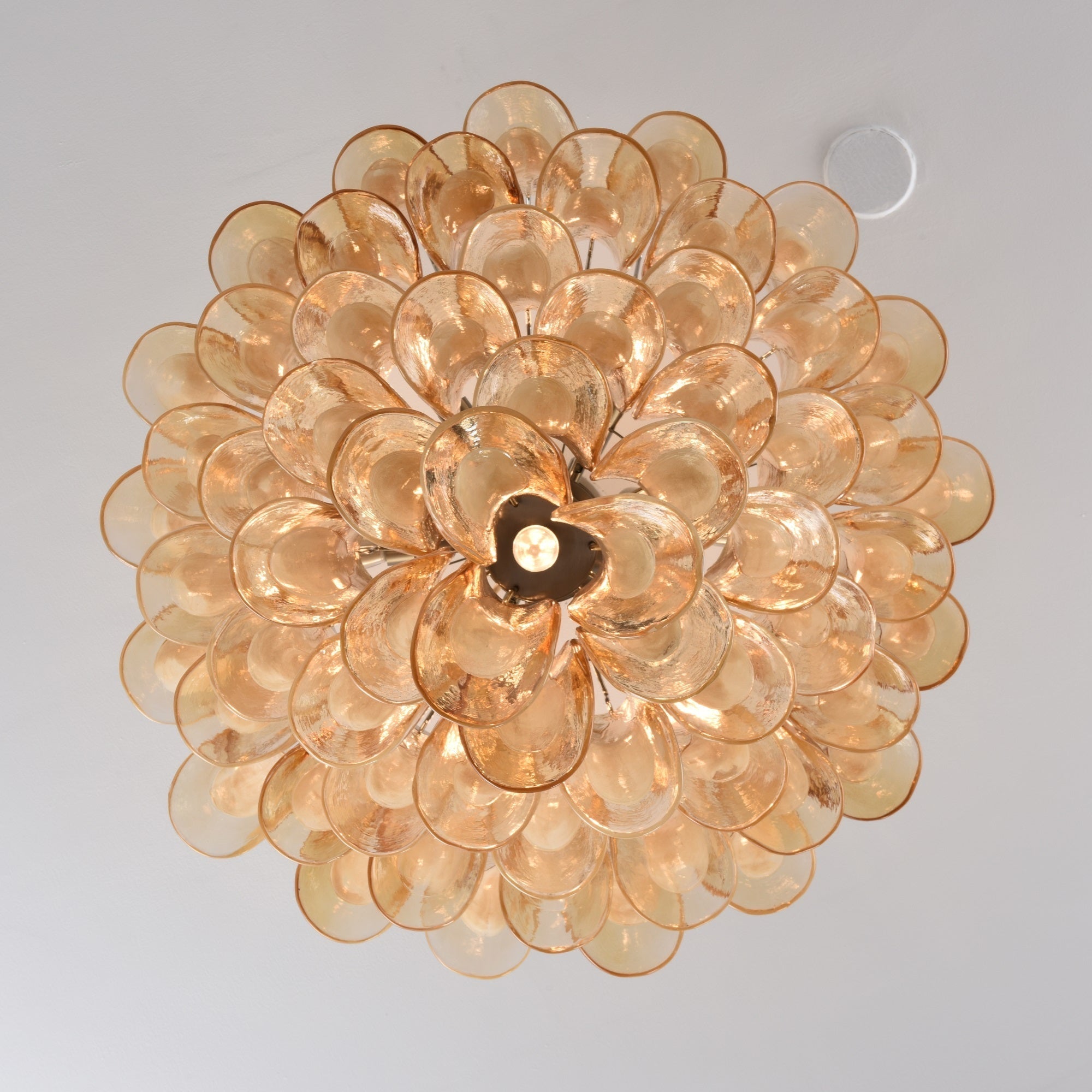 Aurora Ceiling Lamp Amber Petal Glass Layered Vintage - Blowlighting
