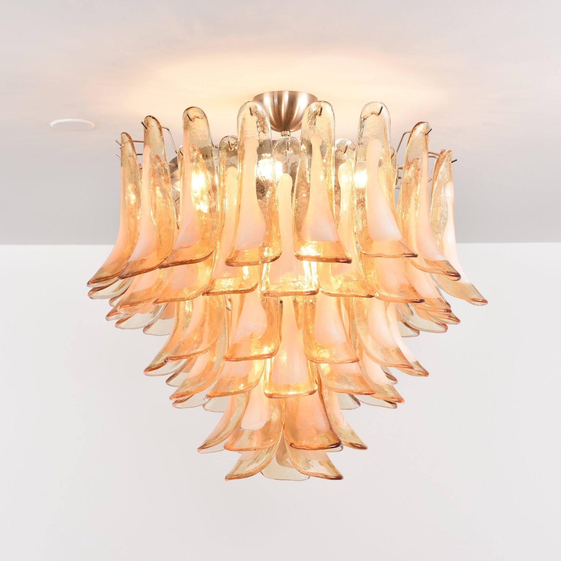 Aurora Ceiling Lamp Amber Petal Glass Layered Vintage - Blowlighting