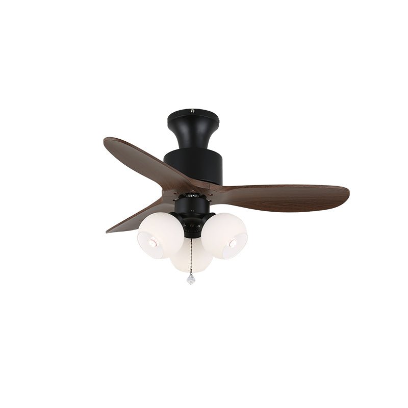 Serena Vintage Glass Wood Ceiling Fan Light - Blowlighting