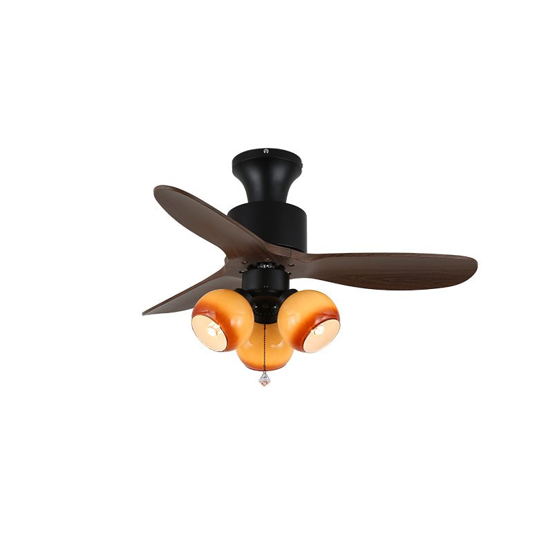 Serena Vintage Glass Wood Ceiling Fan Light - Blowlighting