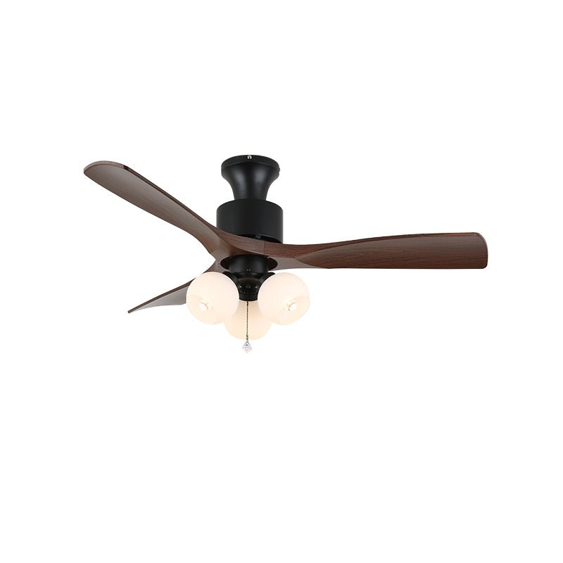 Serena Vintage Glass Wood Ceiling Fan Light - Blowlighting