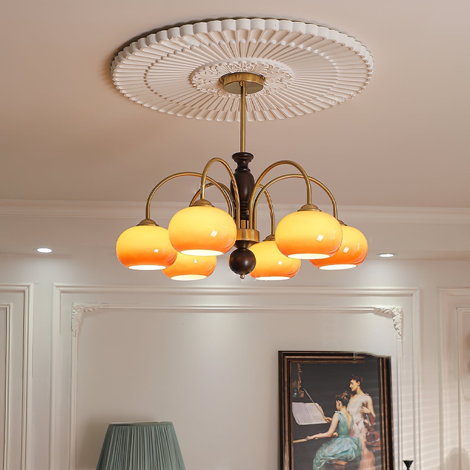 Aurora Chandelier Amberly Arch Curved Arms - Blowlighting