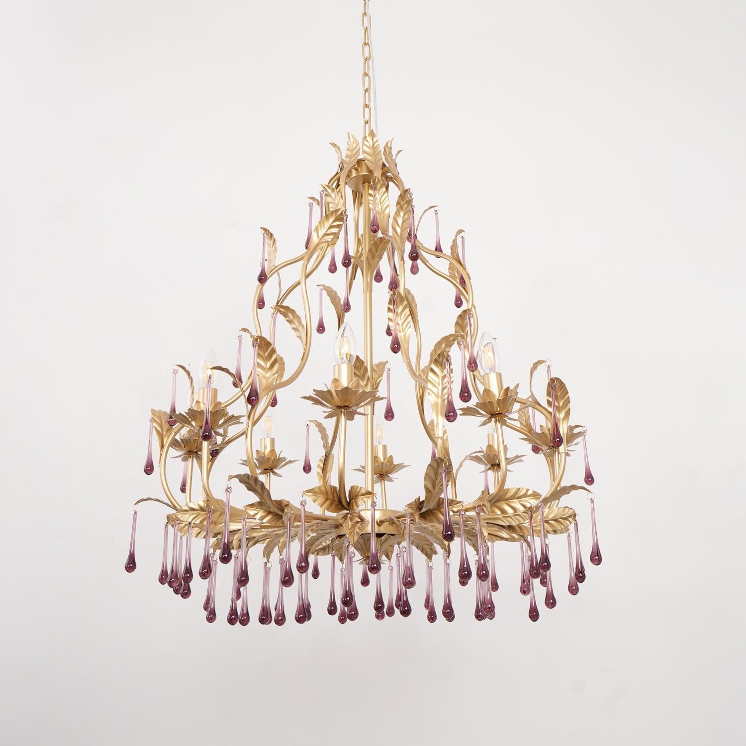 Amethyst Drops Glass Chandelier - Blowlighting