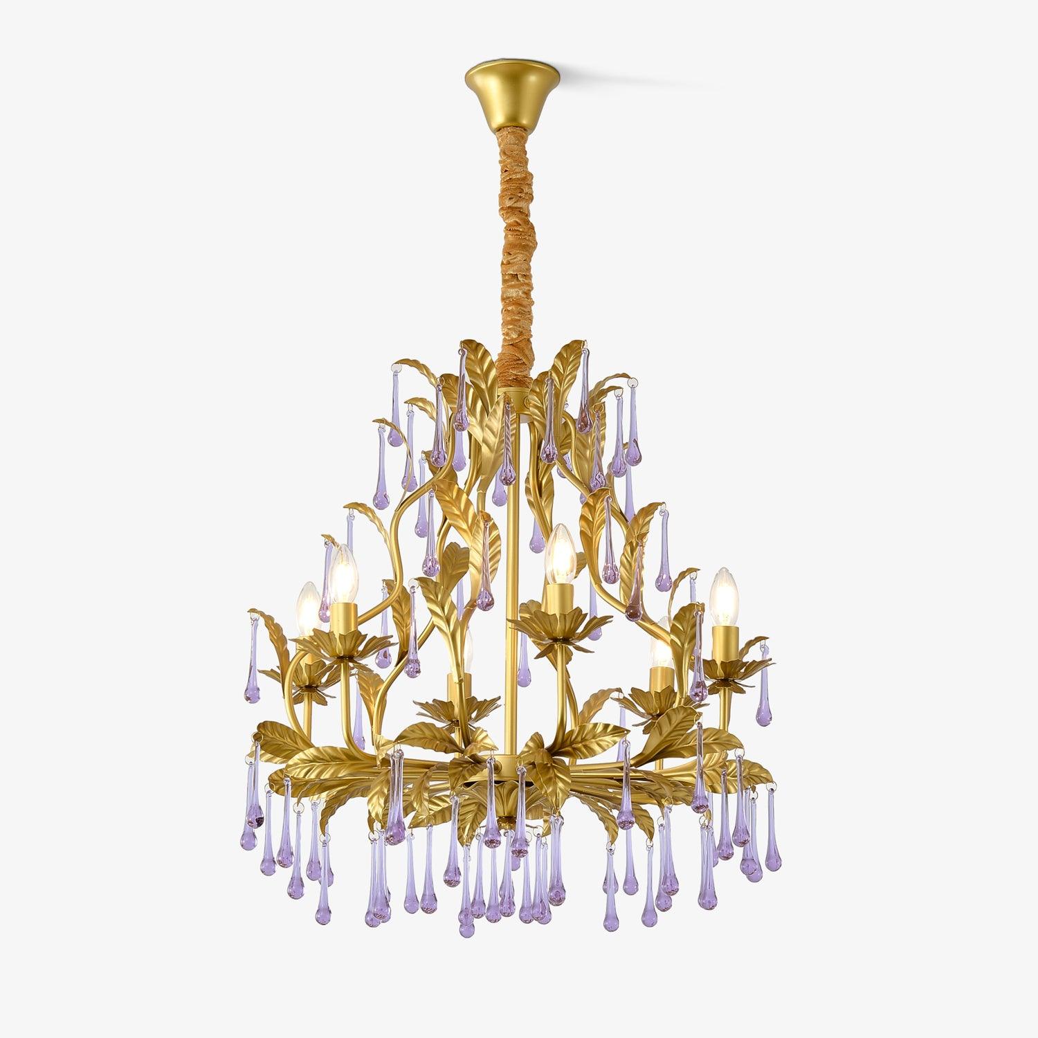 Amethyst Drops Glass Chandelier - Blowlighting