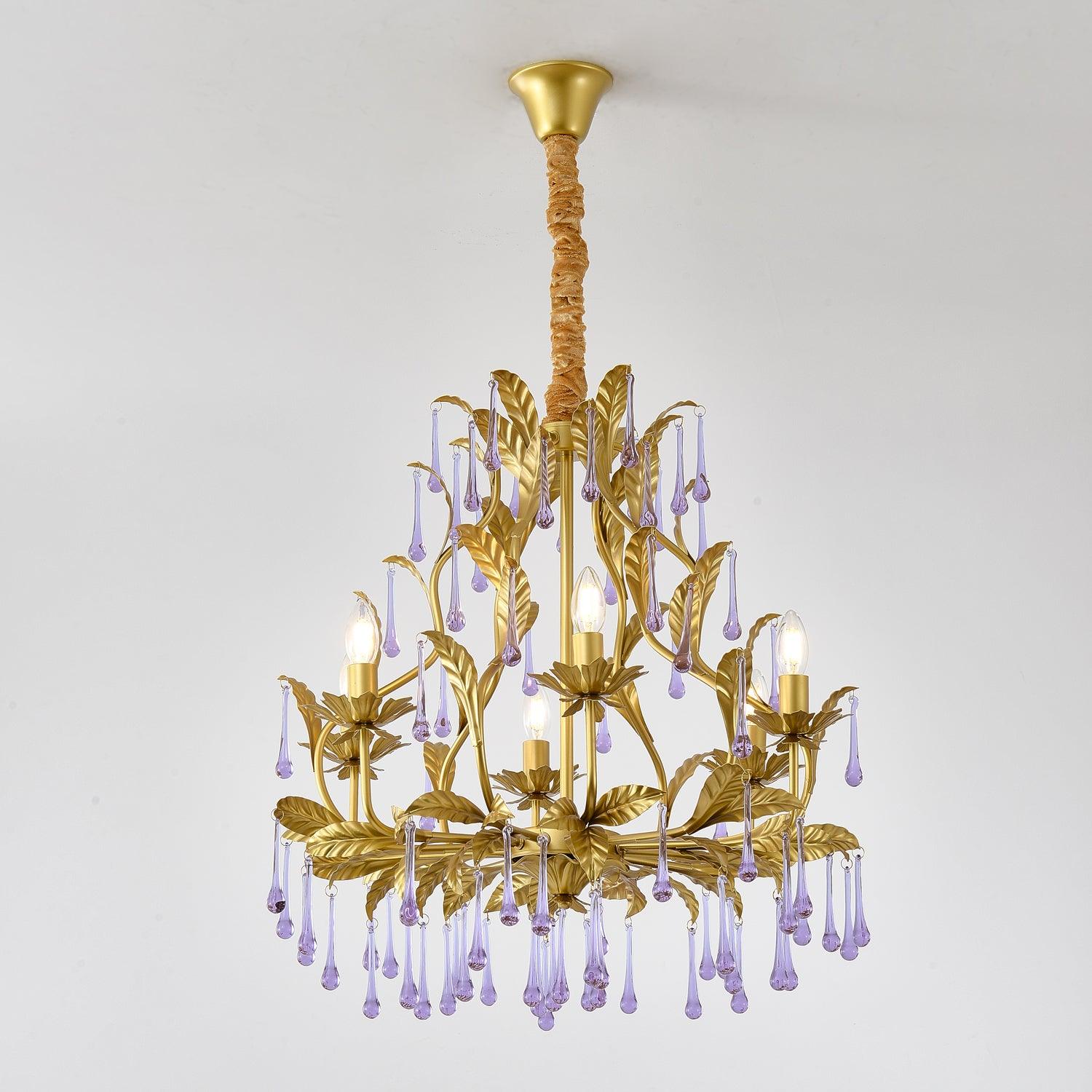 Amethyst Drops Glass Chandelier - Blowlighting