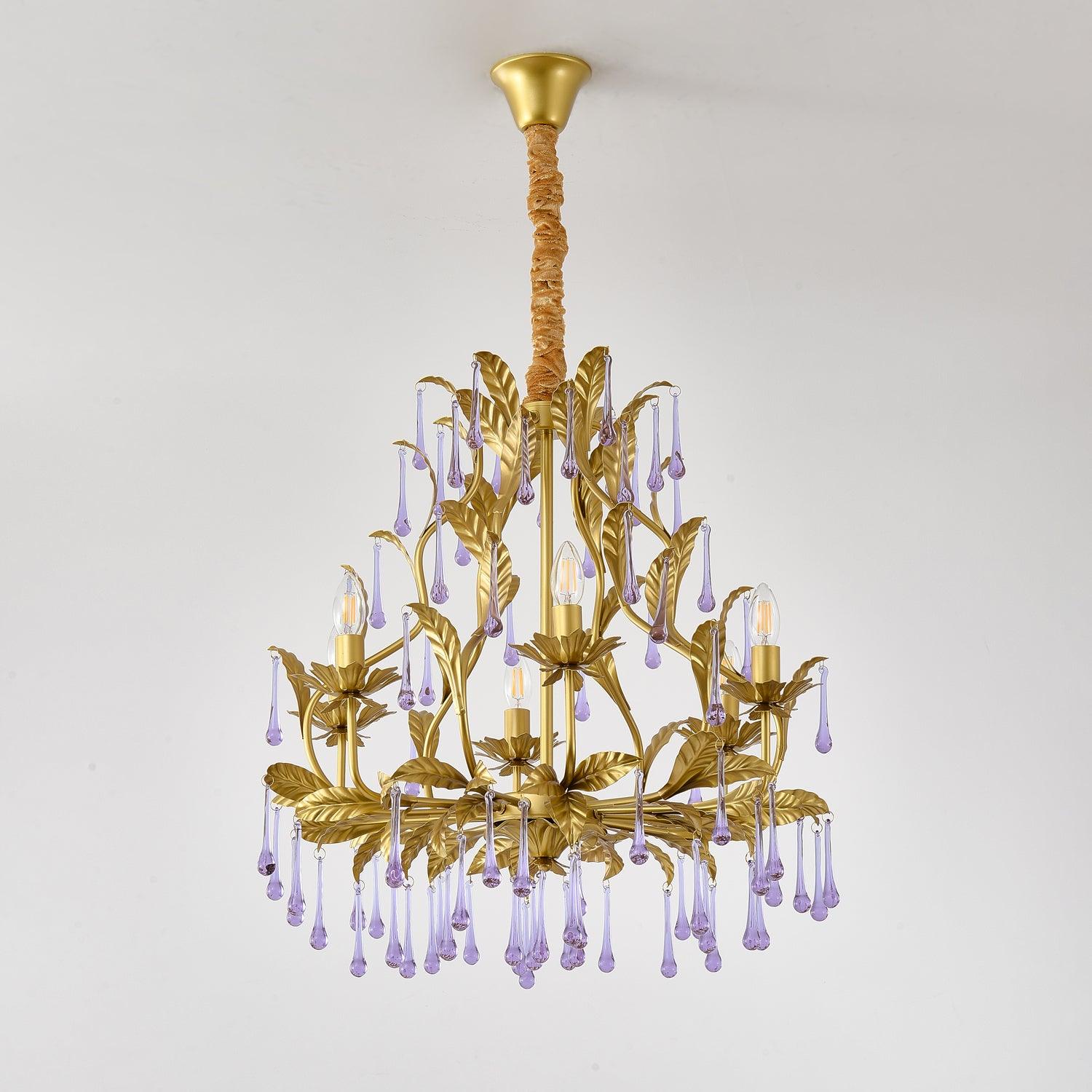 Amethyst Drops Glass Chandelier - Blowlighting
