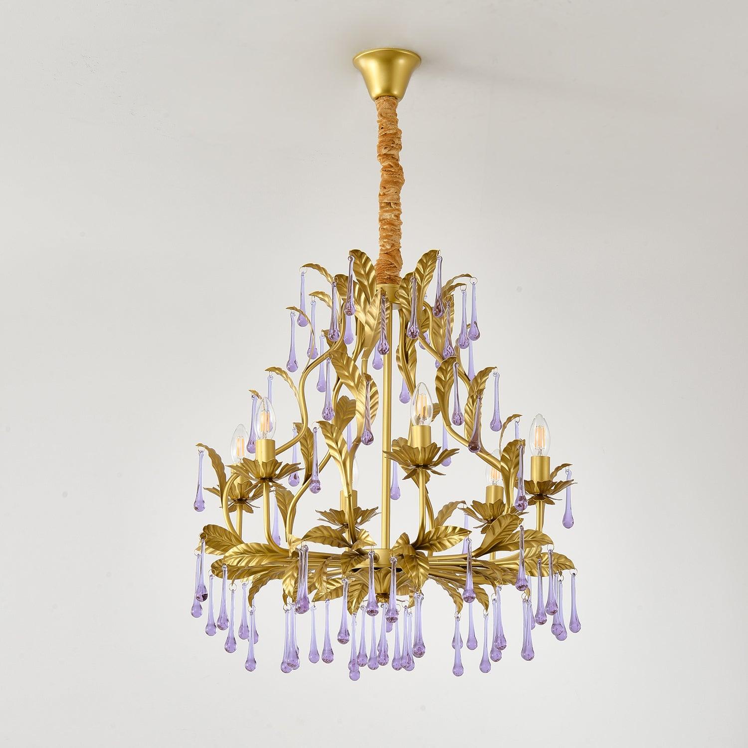 Amethyst Drops Glass Chandelier - Blowlighting