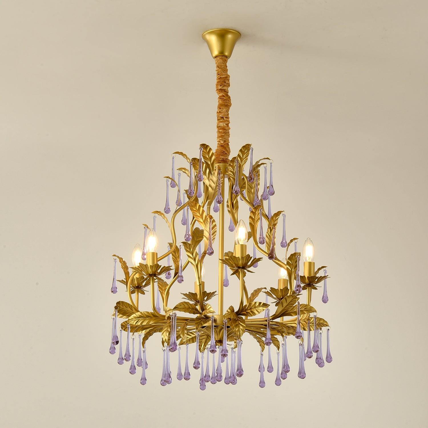 Amethyst Drops Glass Chandelier - Blowlighting
